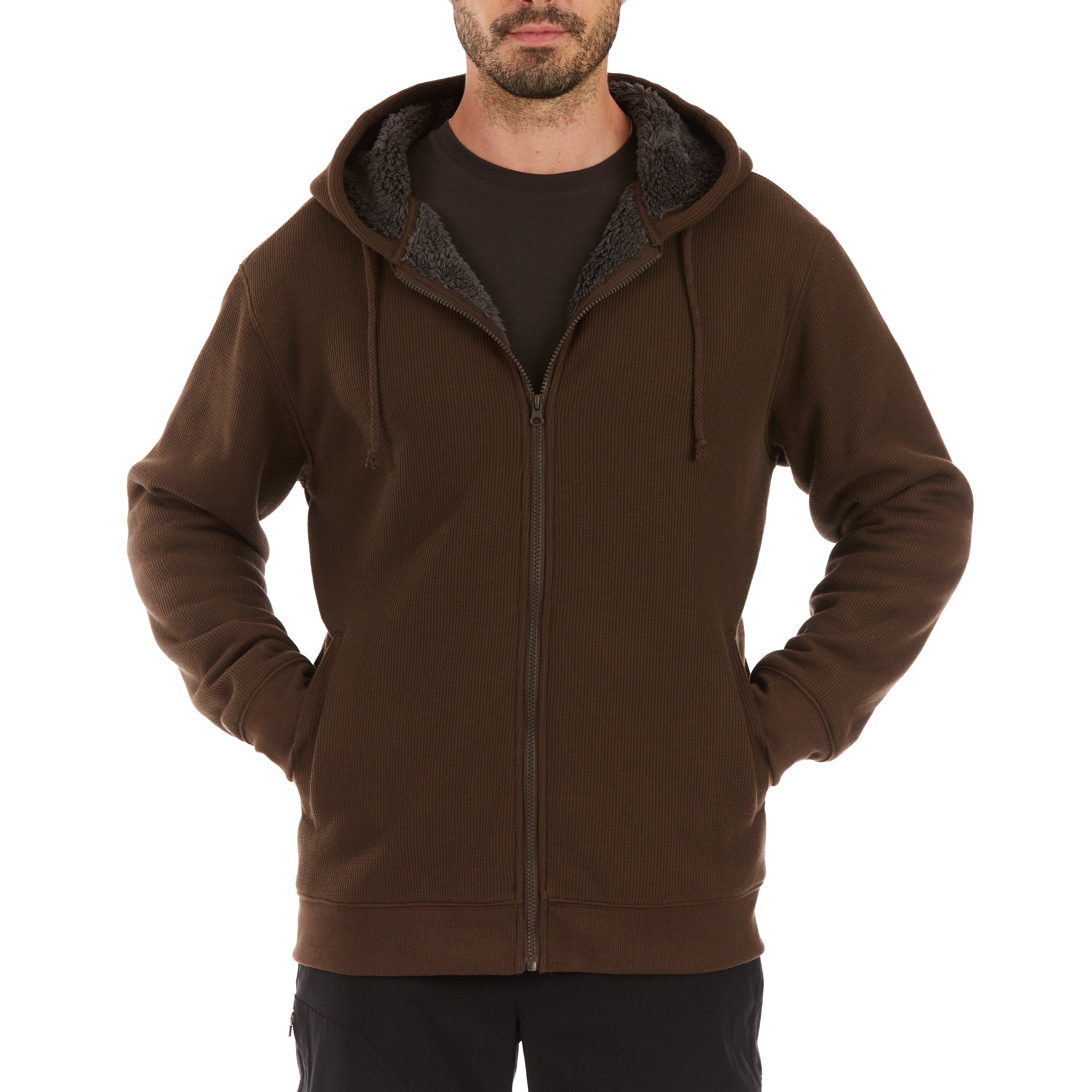  Smith's Workwear Hooded Sherpa-Lined Thermal Jacket - Black - Bonton