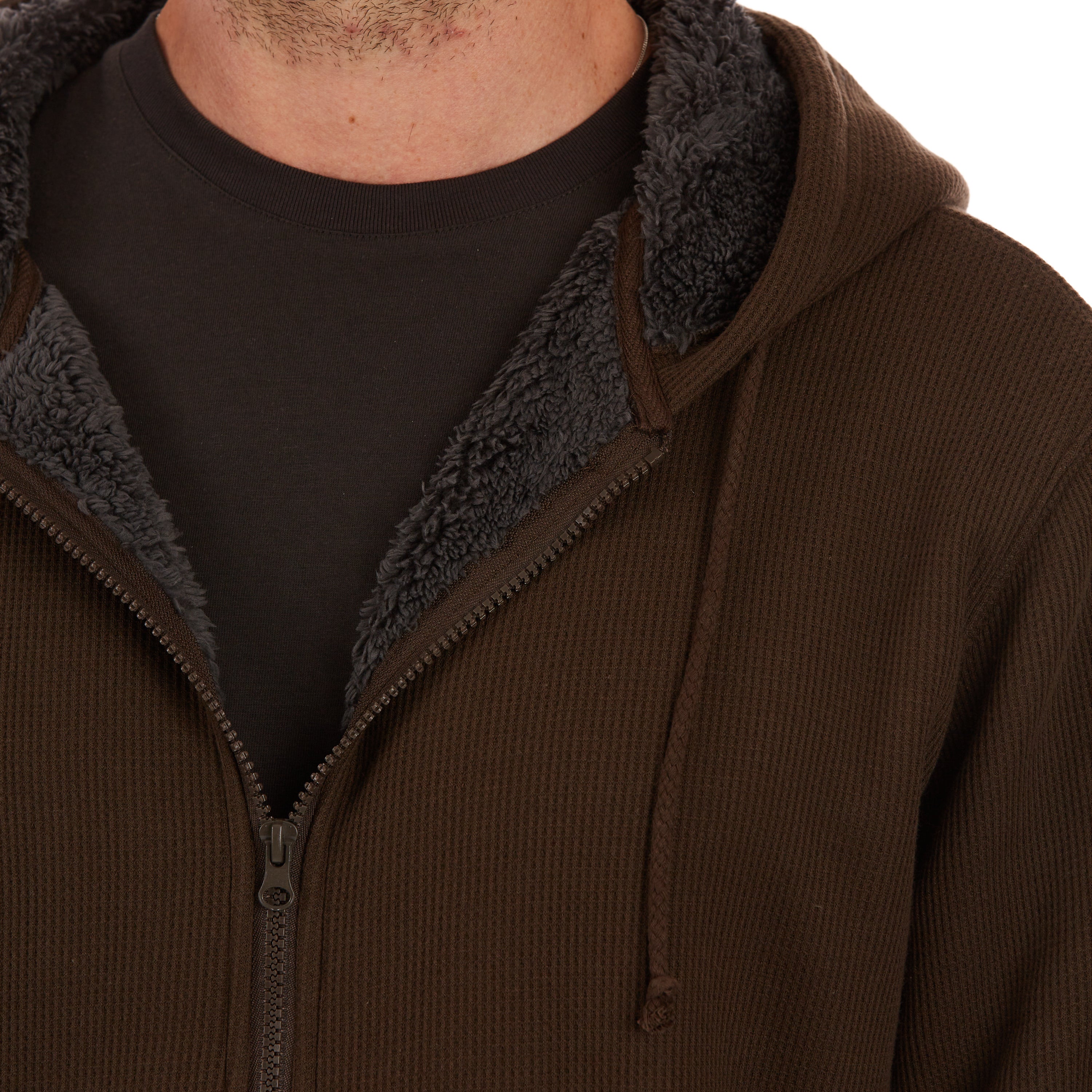  Smith's Workwear Hooded Sherpa-Lined Thermal Jacket - Dark Grey - Bonton