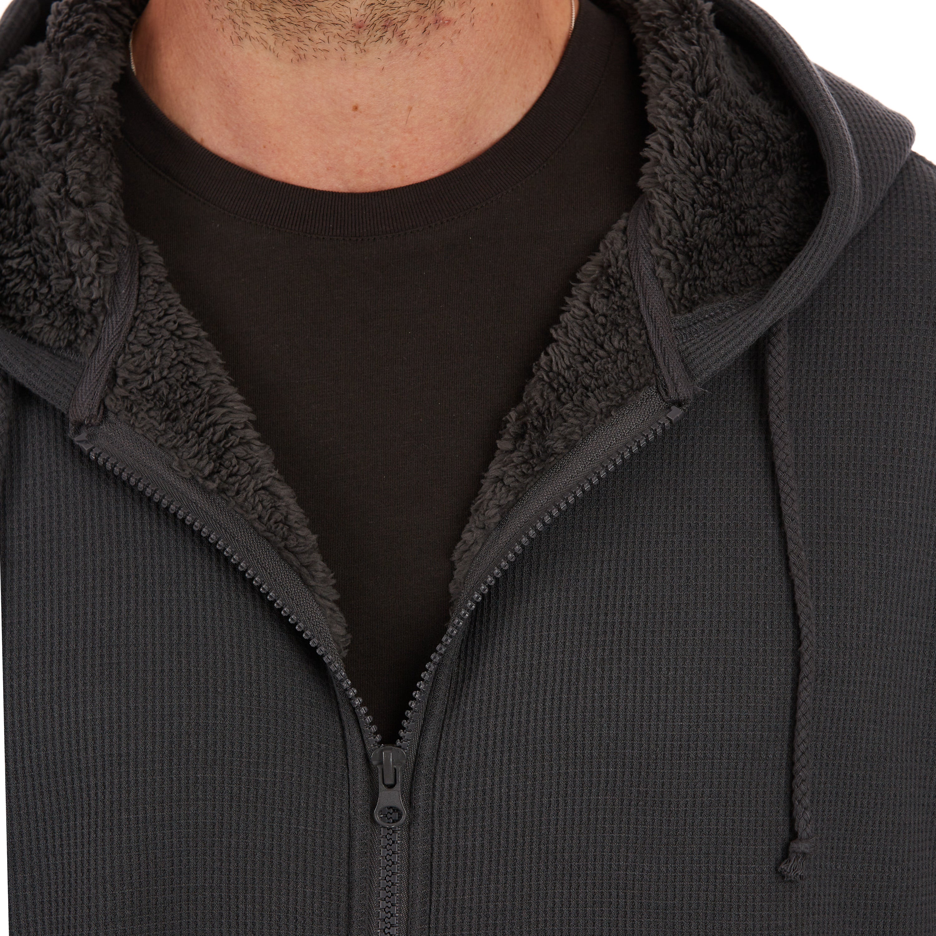  Smith's Workwear Hooded Sherpa-Lined Thermal Jacket - Dark Grey - Bonton