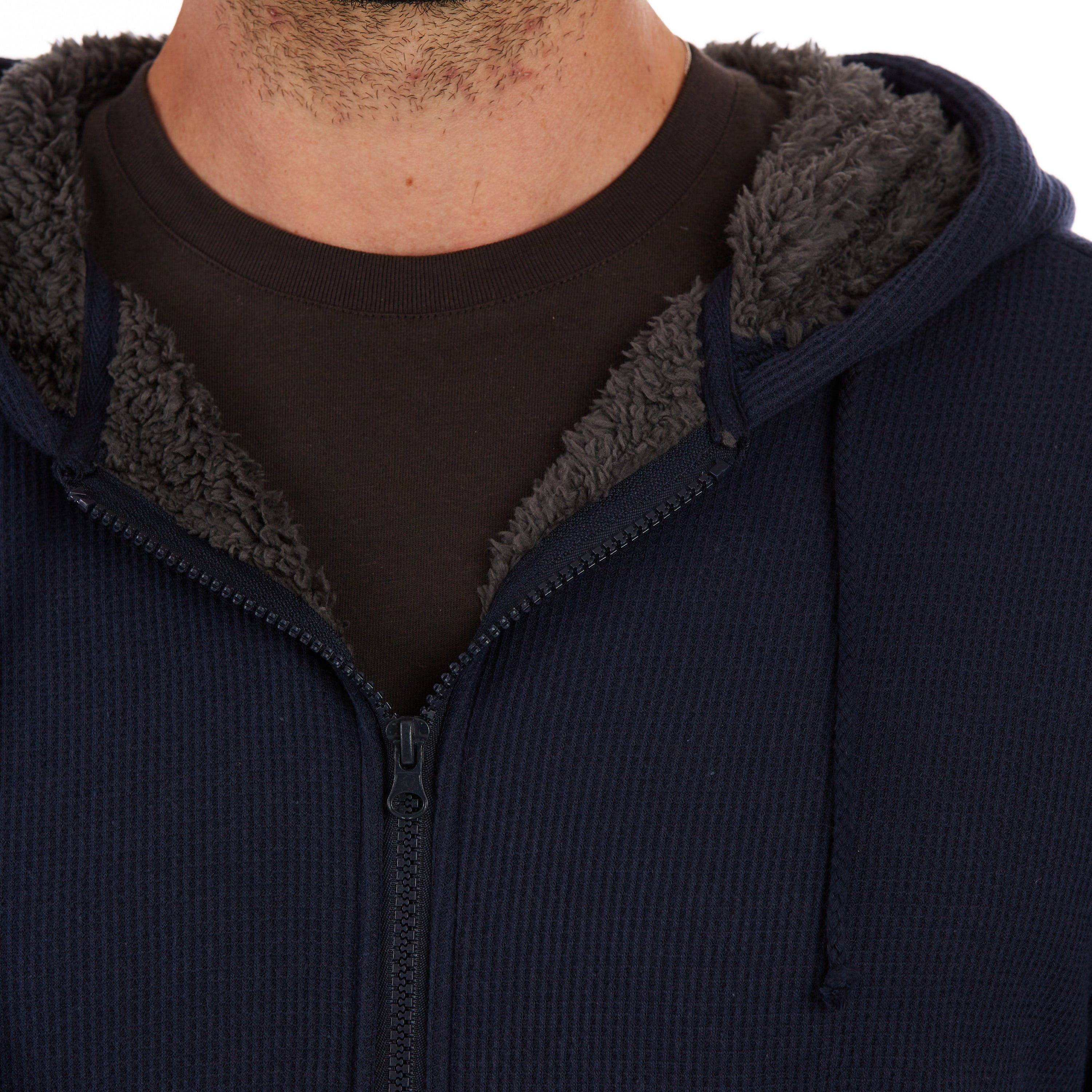  Smith's Workwear Hooded Sherpa-Lined Thermal Jacket - Navy - Bonton