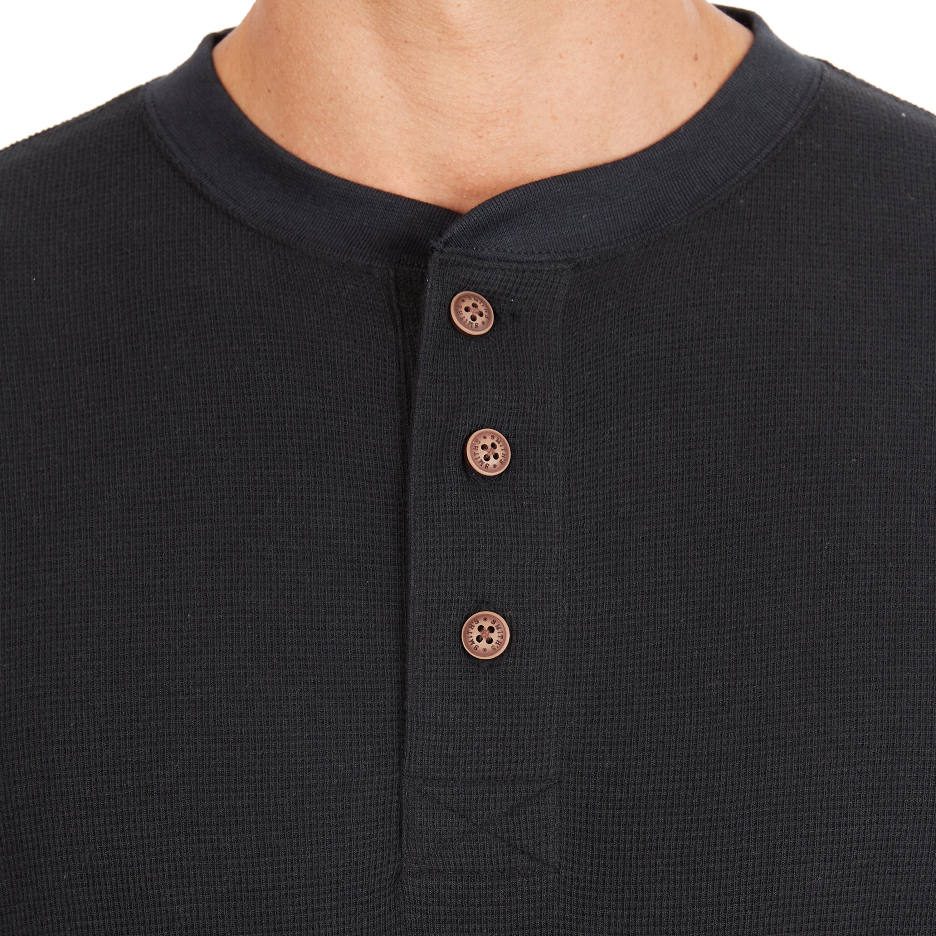  Smith's Workwear Extended Tail Mini-Thermal Knit Henley Pullover with Gusset - Rust - Bonton