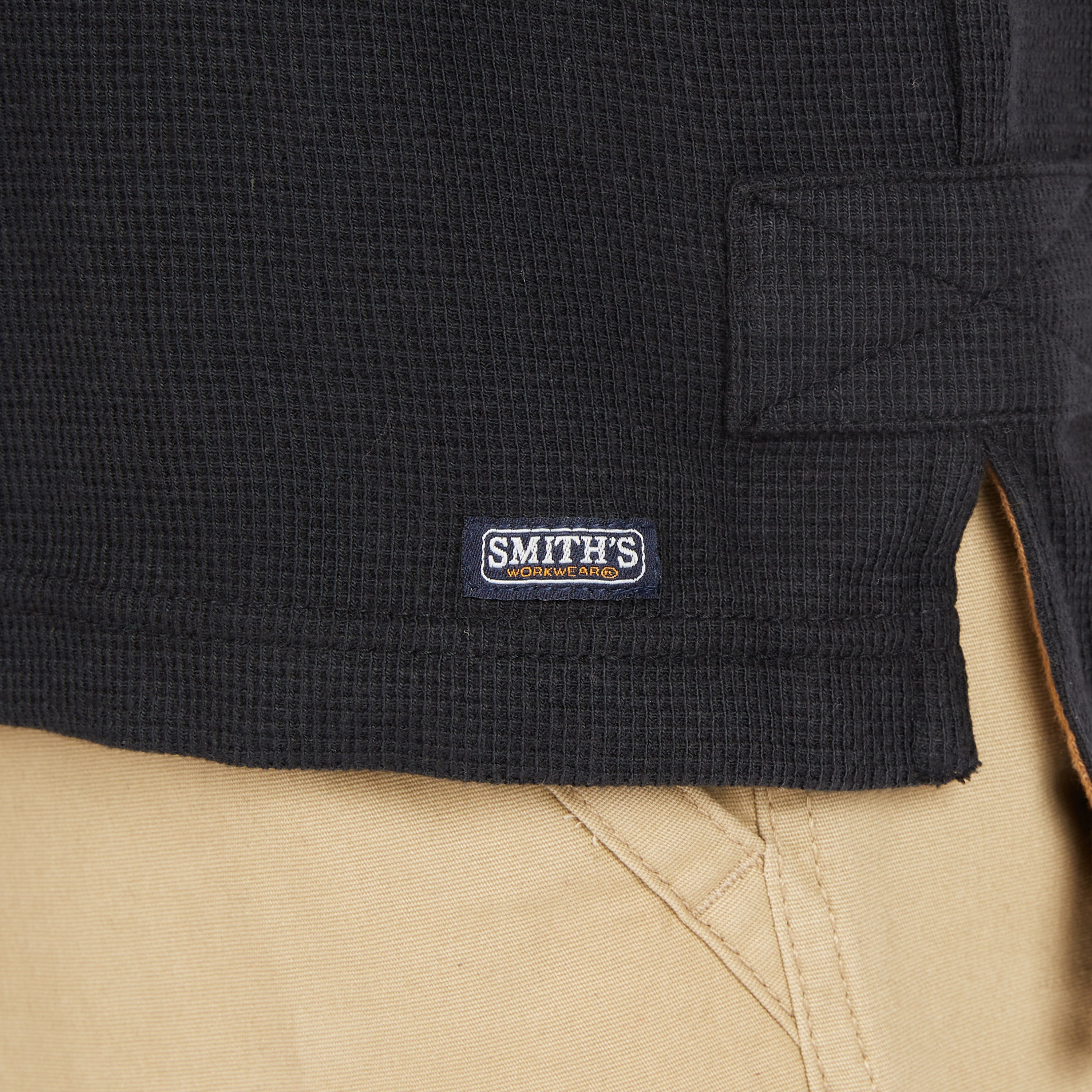  Smith's Workwear Extended Tail Mini-Thermal Knit Henley Pullover with Gusset - Rust - Bonton