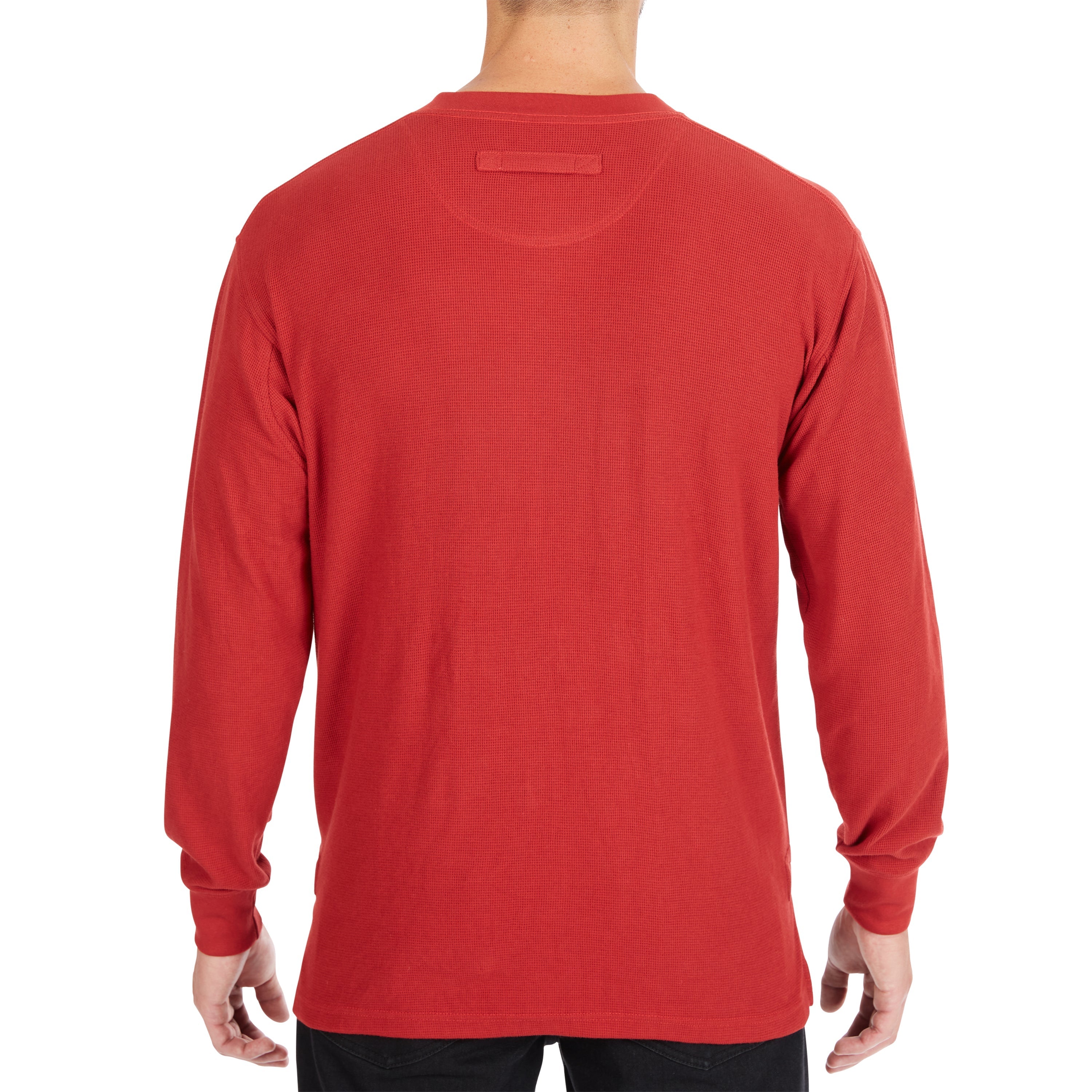  Smith's Workwear Extended Tail Mini-Thermal Knit Henley Pullover with Gusset - Rust - Bonton