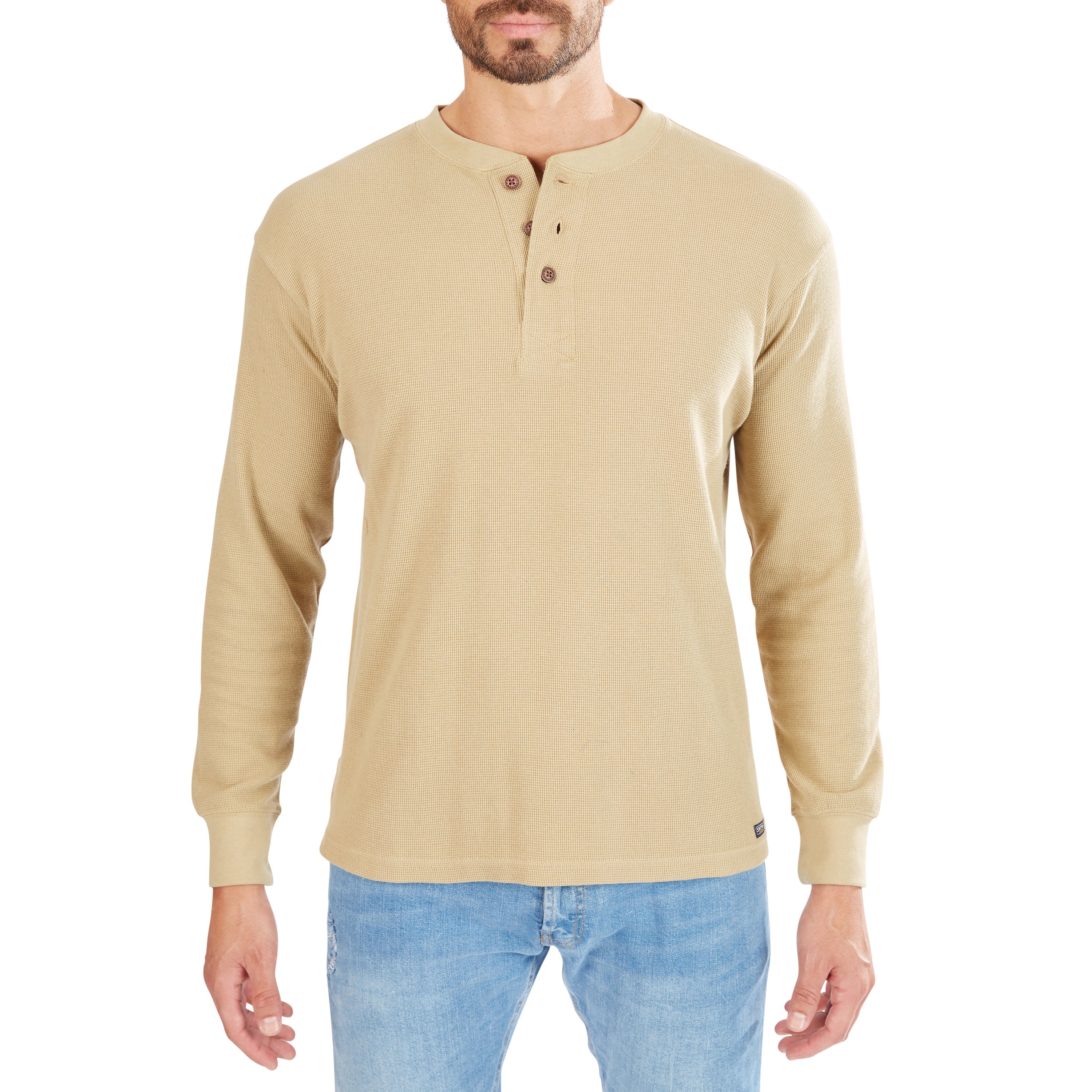  Smith's Workwear Extended Tail Mini-Thermal Knit Henley Pullover with Gusset - Rust - Bonton