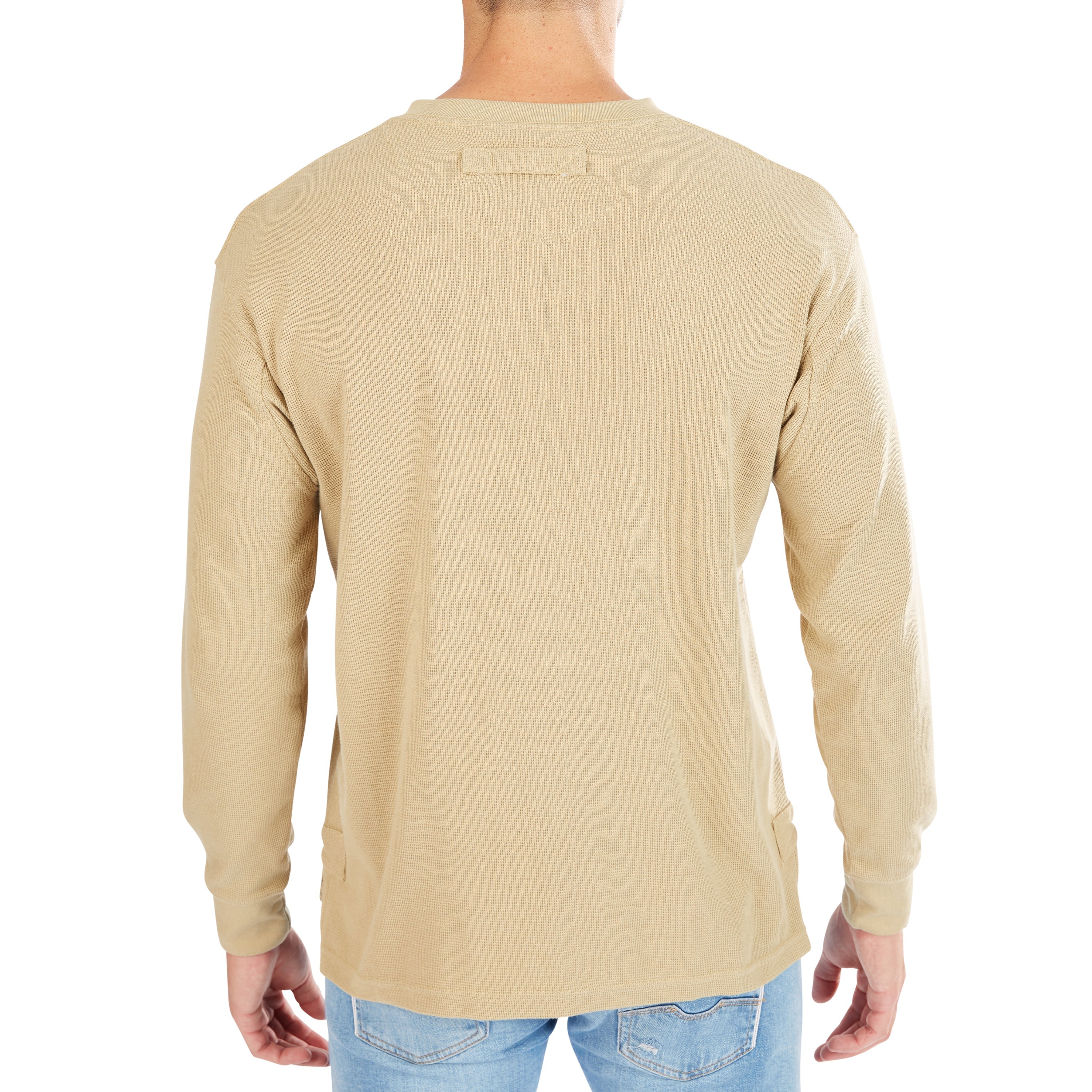  Smith's Workwear Extended Tail Mini-Thermal Knit Henley Pullover with Gusset - Rust - Bonton