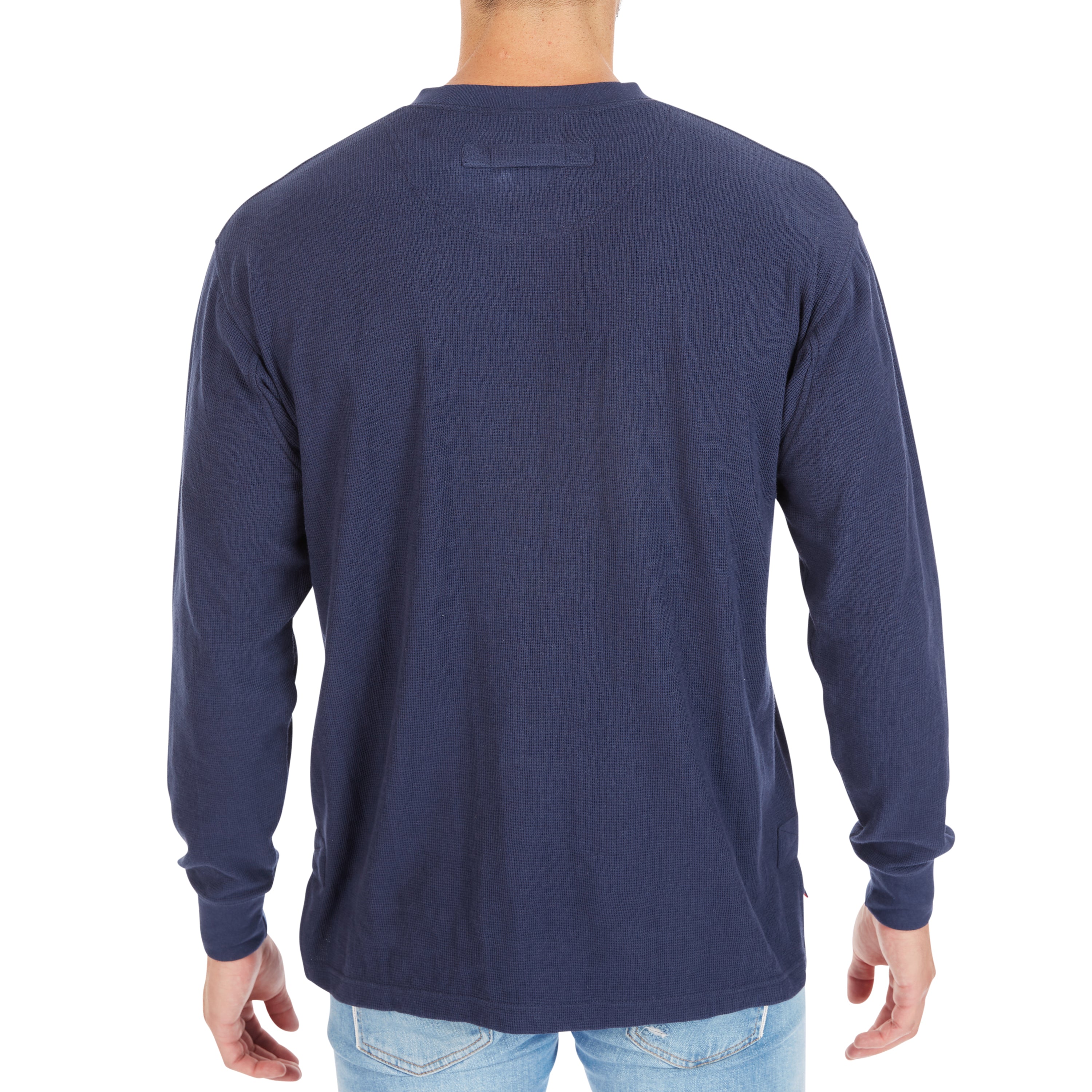  Smith's Workwear Extended Tail Mini-Thermal Knit Henley Pullover with Gusset - Rust - Bonton