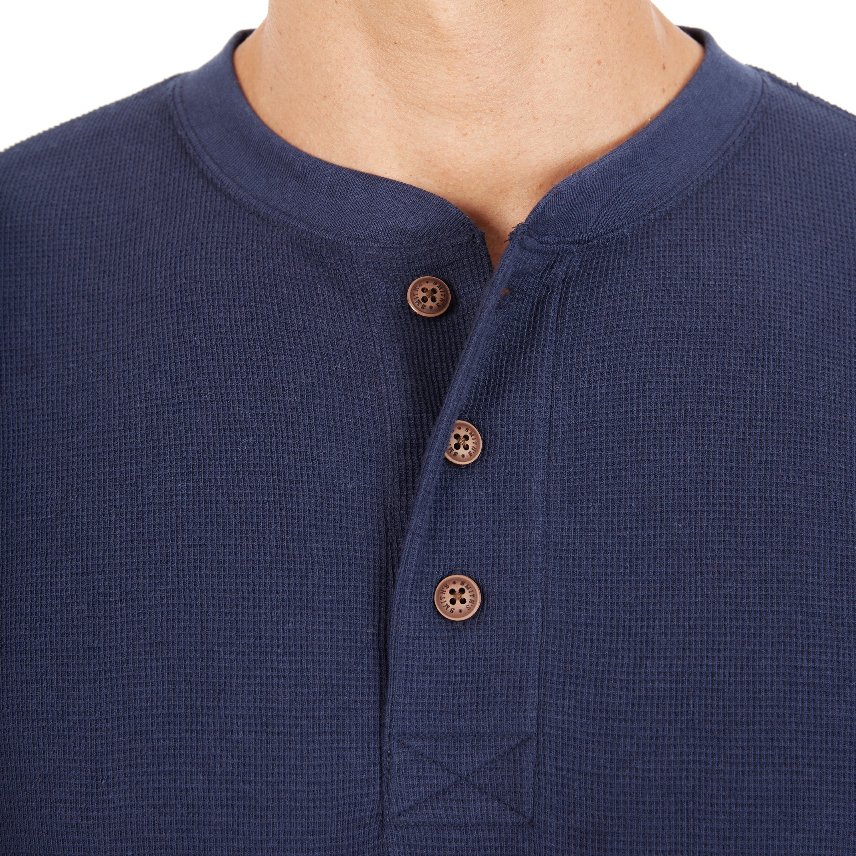  Smith's Workwear Extended Tail Mini-Thermal Knit Henley Pullover with Gusset - Rust - Bonton