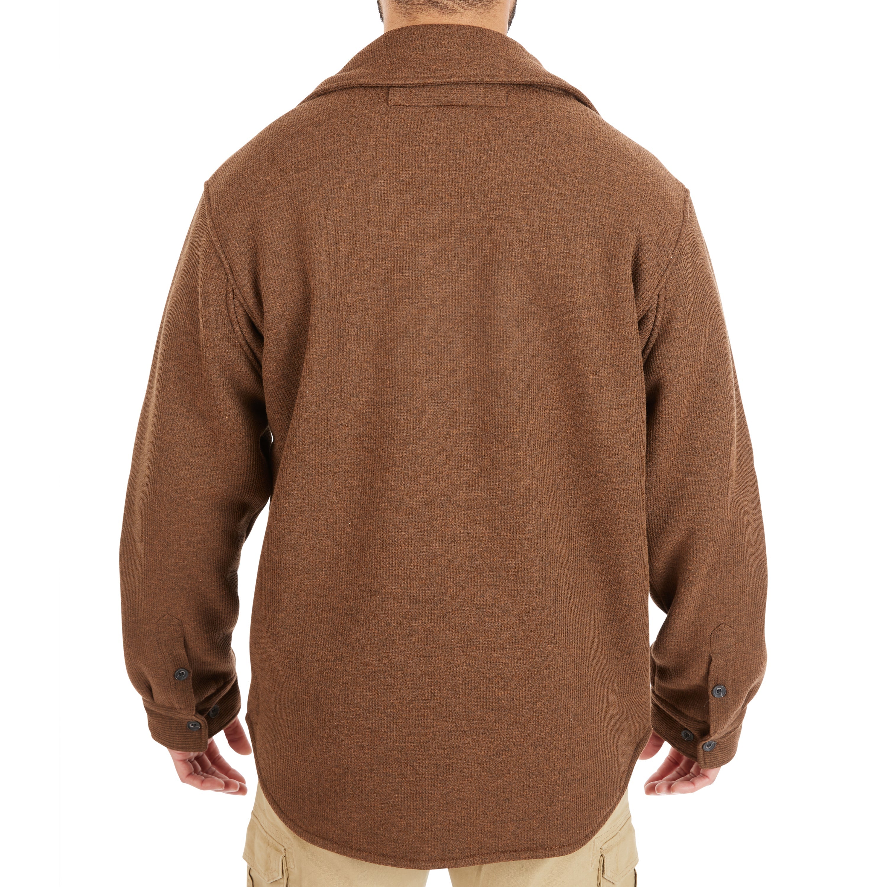  Smith's Workwear Sherpa-Lined Heather Thermal Shirt Jacket - Heather Hazelnut - Bonton