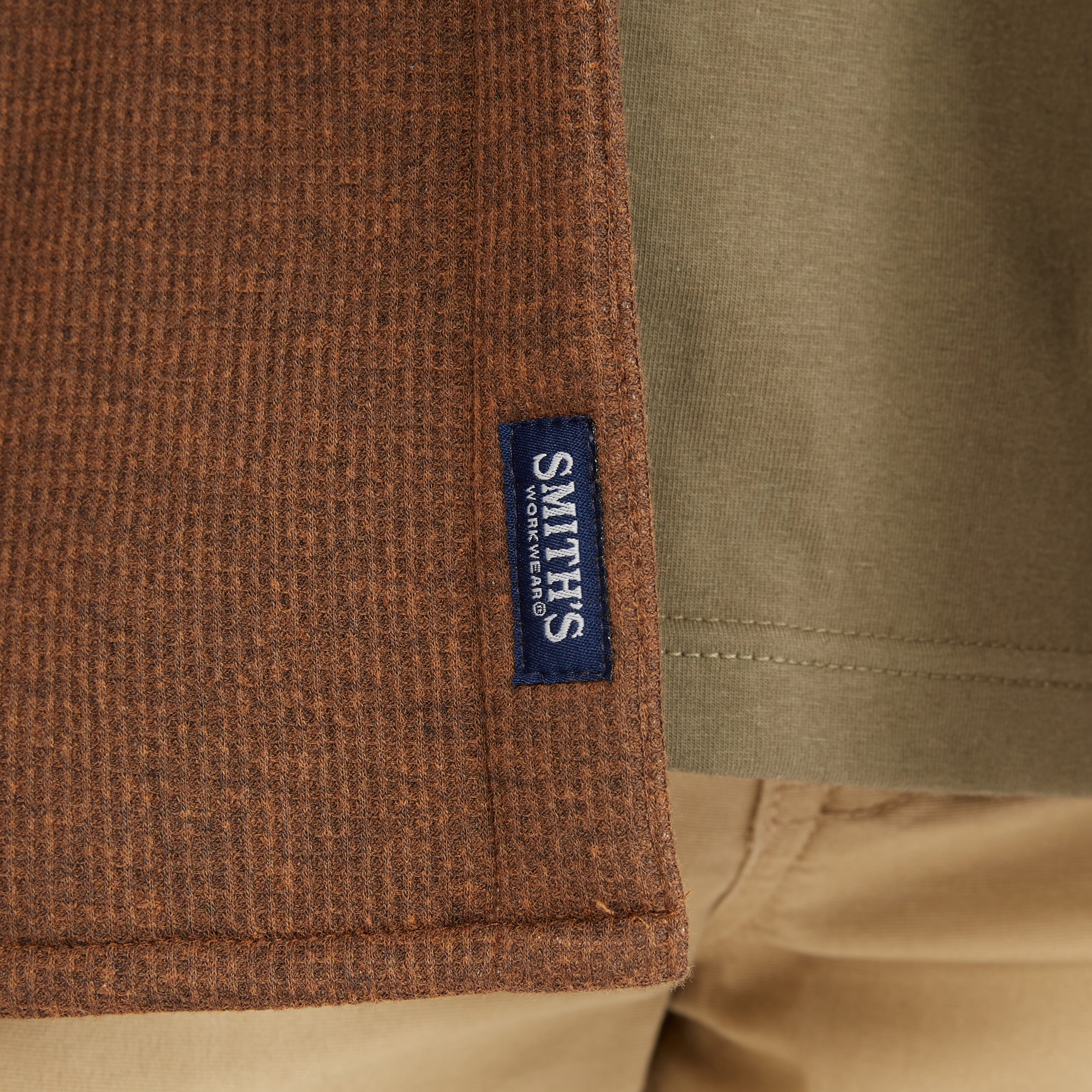  Smith's Workwear Sherpa-Lined Heather Thermal Shirt Jacket - Heather Hazelnut - Bonton