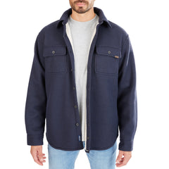 Sherpa-Lined Heather Thermal Shirt Jacket