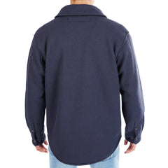 Sherpa-Lined Heather Thermal Shirt Jacket