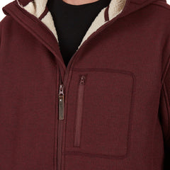 Sherpa-Lined Heather Thermal Hooded Full Zip Shirt Jacket