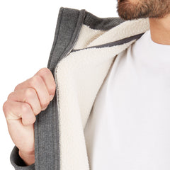 Sherpa-Lined Heather Thermal Hooded Full Zip Shirt Jacket