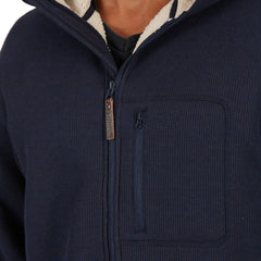 Sherpa-Lined Heather Thermal Hooded Full Zip Shirt Jacket