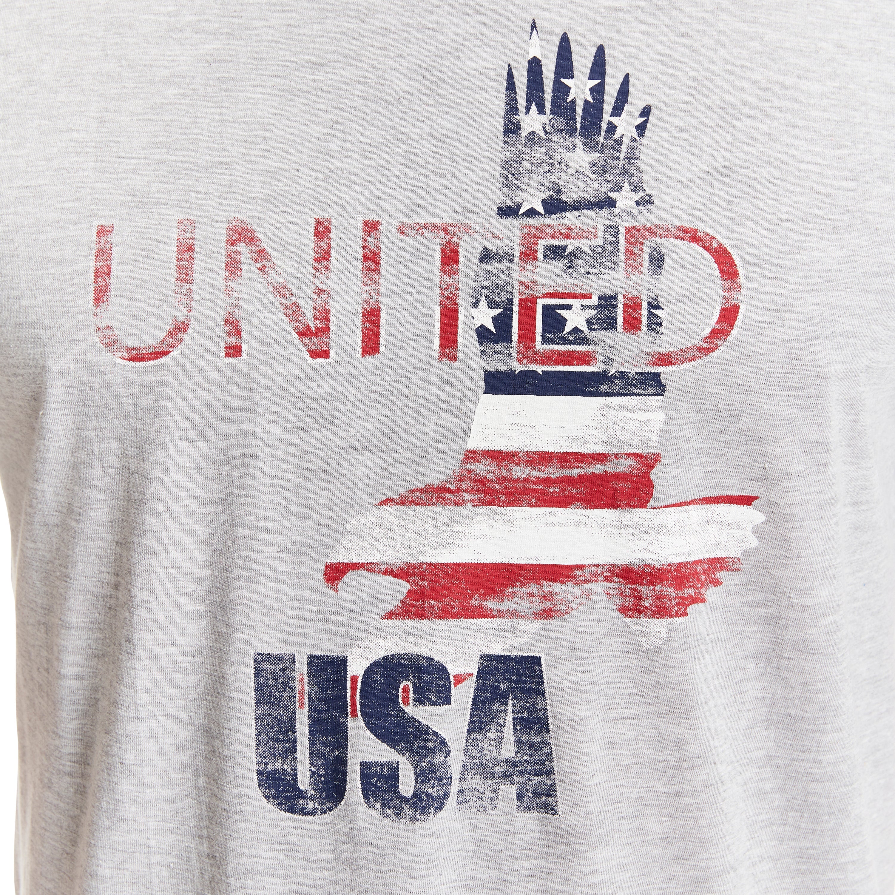  Smith's Workwear Short Sleeve Crew Neck Patriotic Tee-Shirt - United - Heather Grey-419 - Bonton