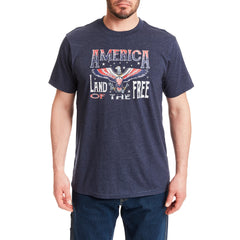 Short Sleeve Crew Neck Patriotic Tee-Shirt - Land of the Free