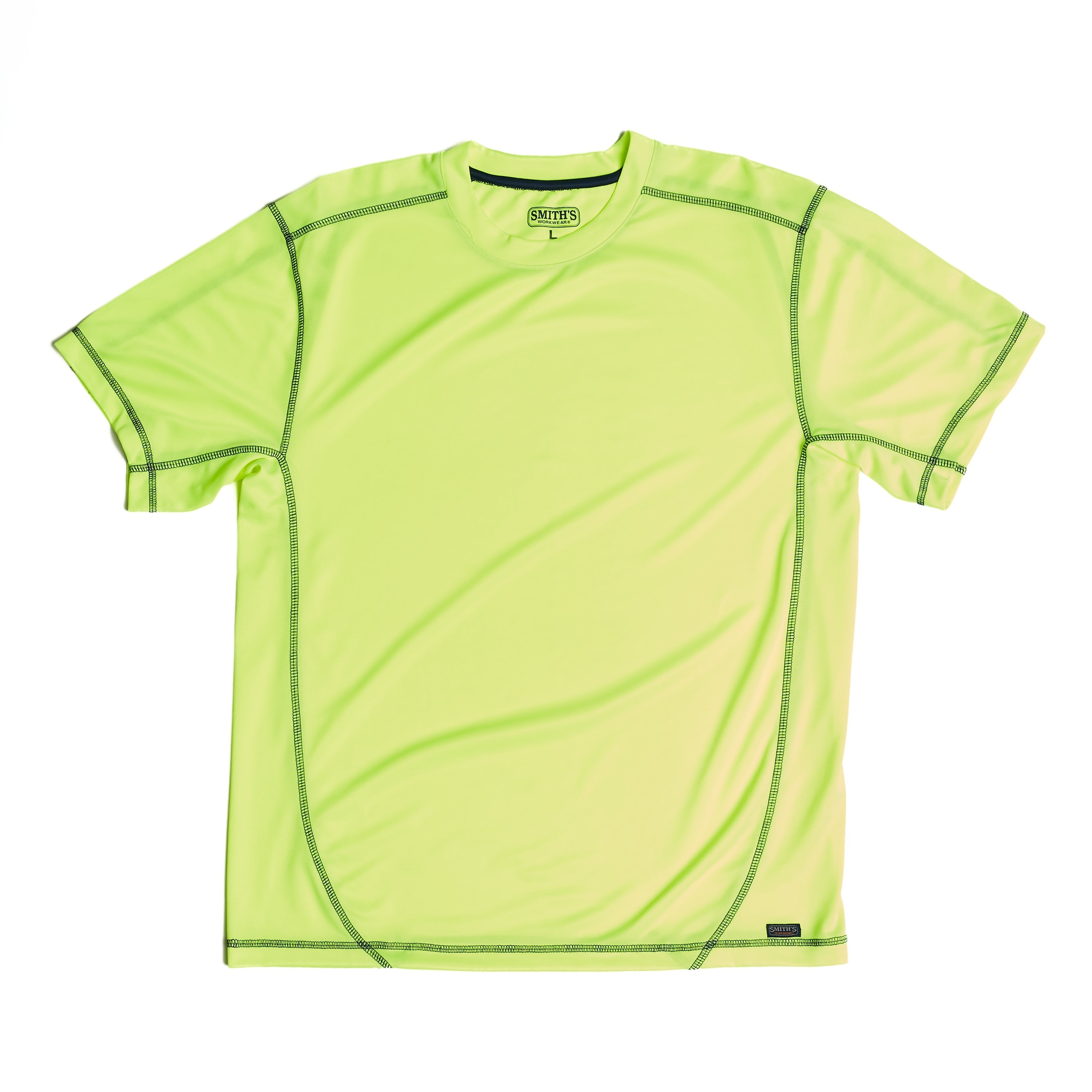  Smith's Workwear Contrast Stitch Performance Tee - Laser Yellow/Navy - Bonton