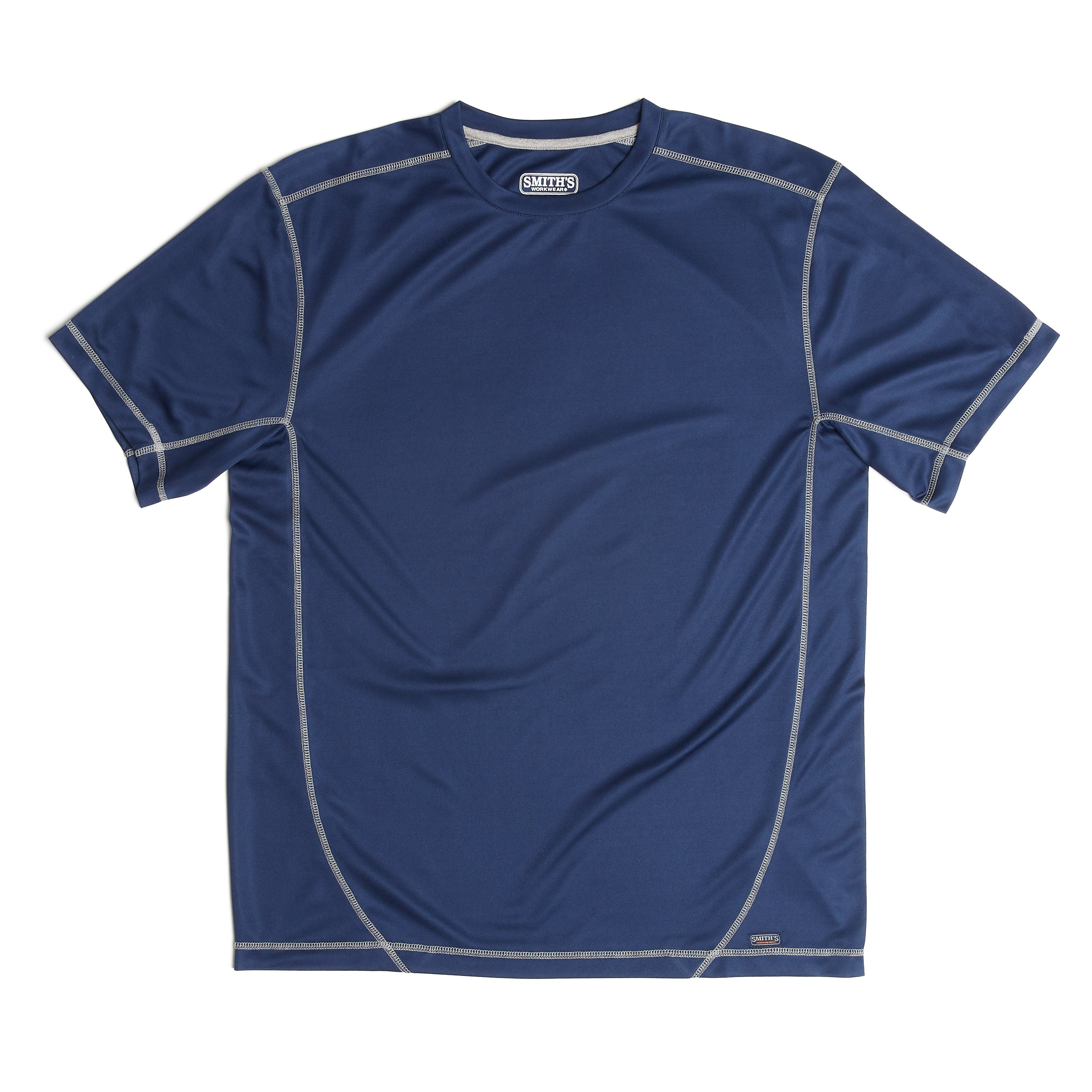  Smith's Workwear Contrast Stitch Performance Tee - Navy/Silver - Bonton