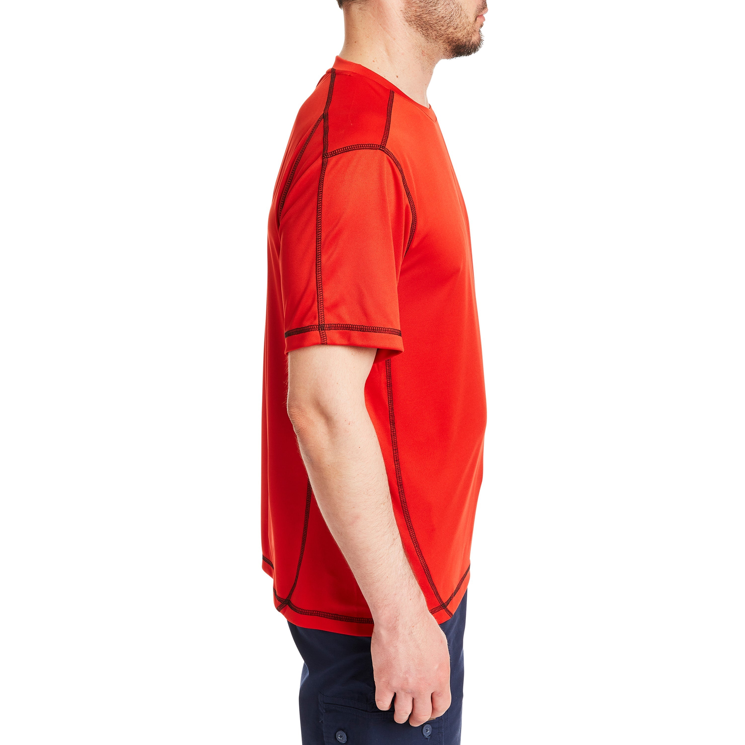  Smith's Workwear Contrast Stitch Performance Tee - Red/Black - Bonton