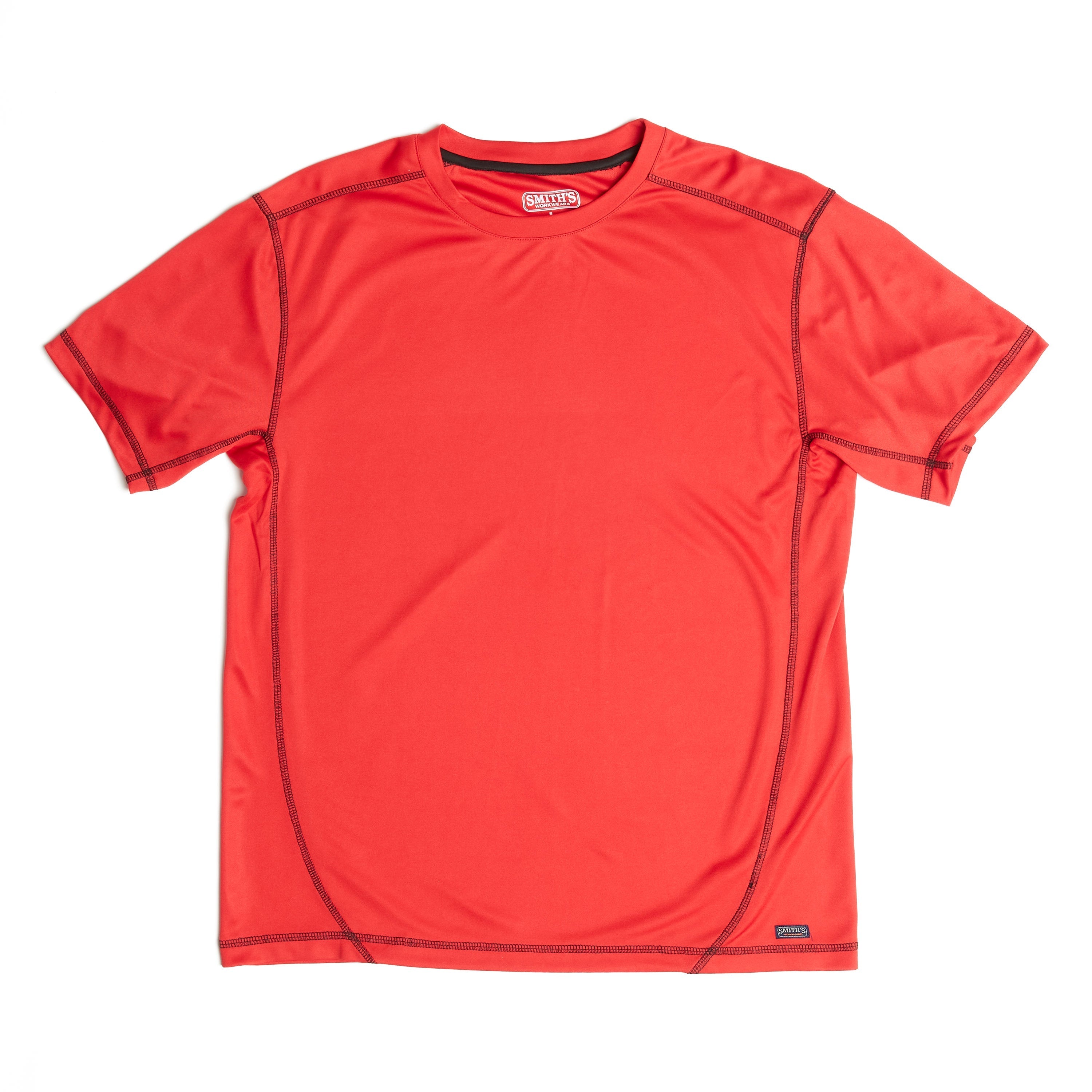  Smith's Workwear Contrast Stitch Performance Tee - Red/Black - Bonton