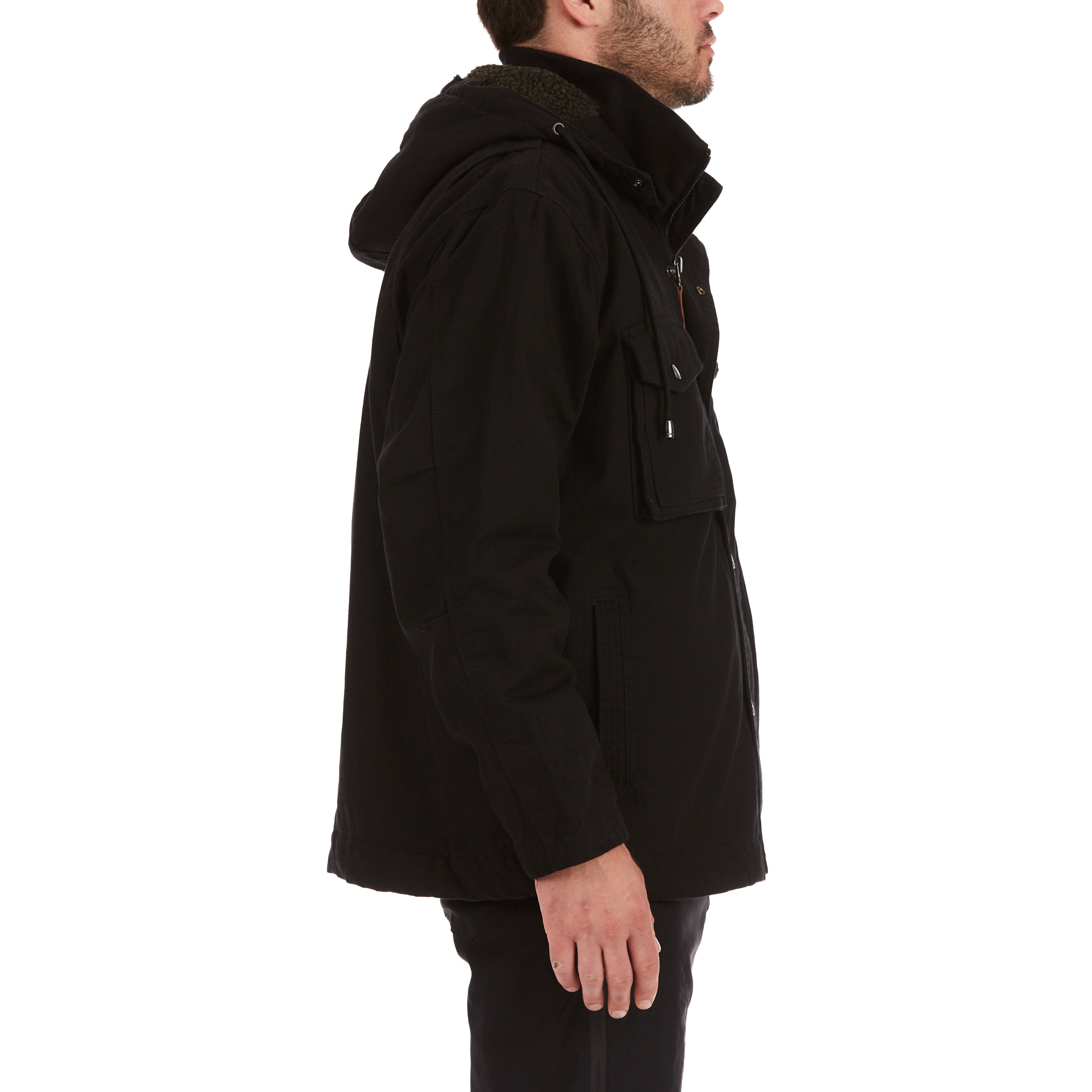  Smith's Workwear Sherpa-Lined Duck Work Jacket - Black - Bonton