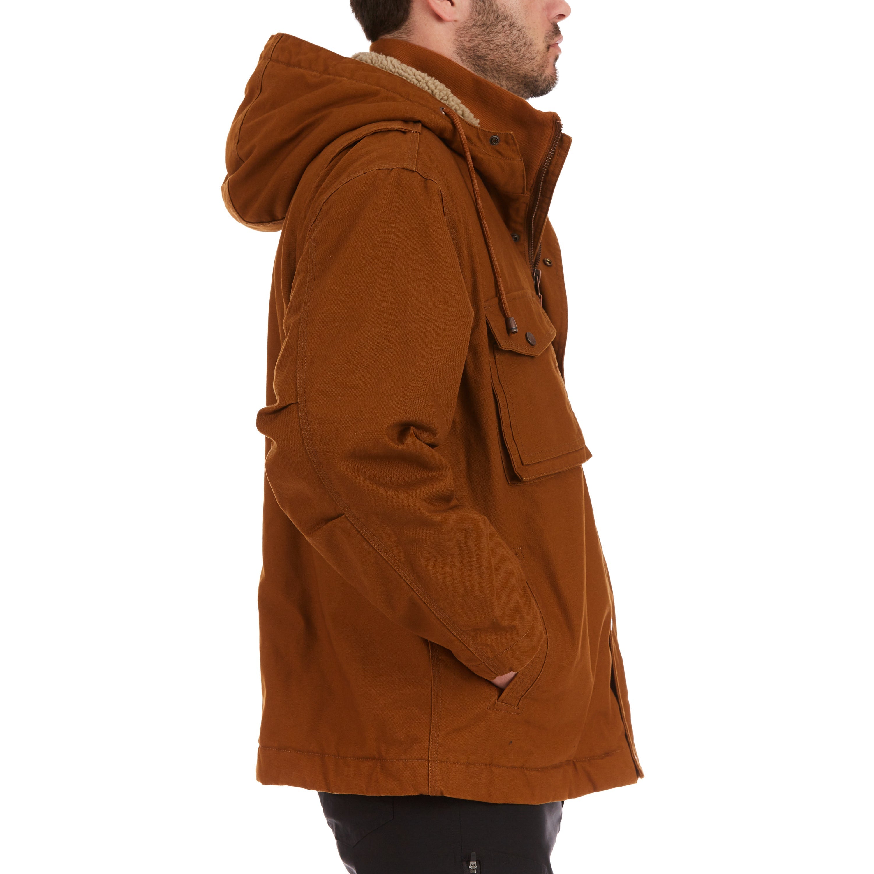  Smith's Workwear Sherpa-Lined Duck Work Jacket - Camel Brown - Bonton