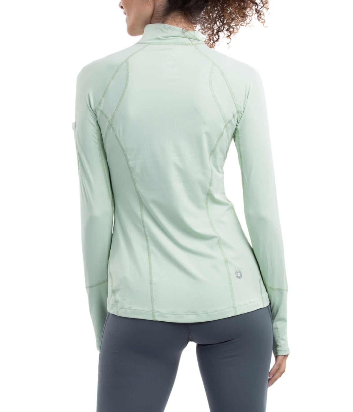  BloqUV BloqUV Women's UPF 50+ Sun Protection Mock Neck Quarter Zip Top - Sage - Bonton