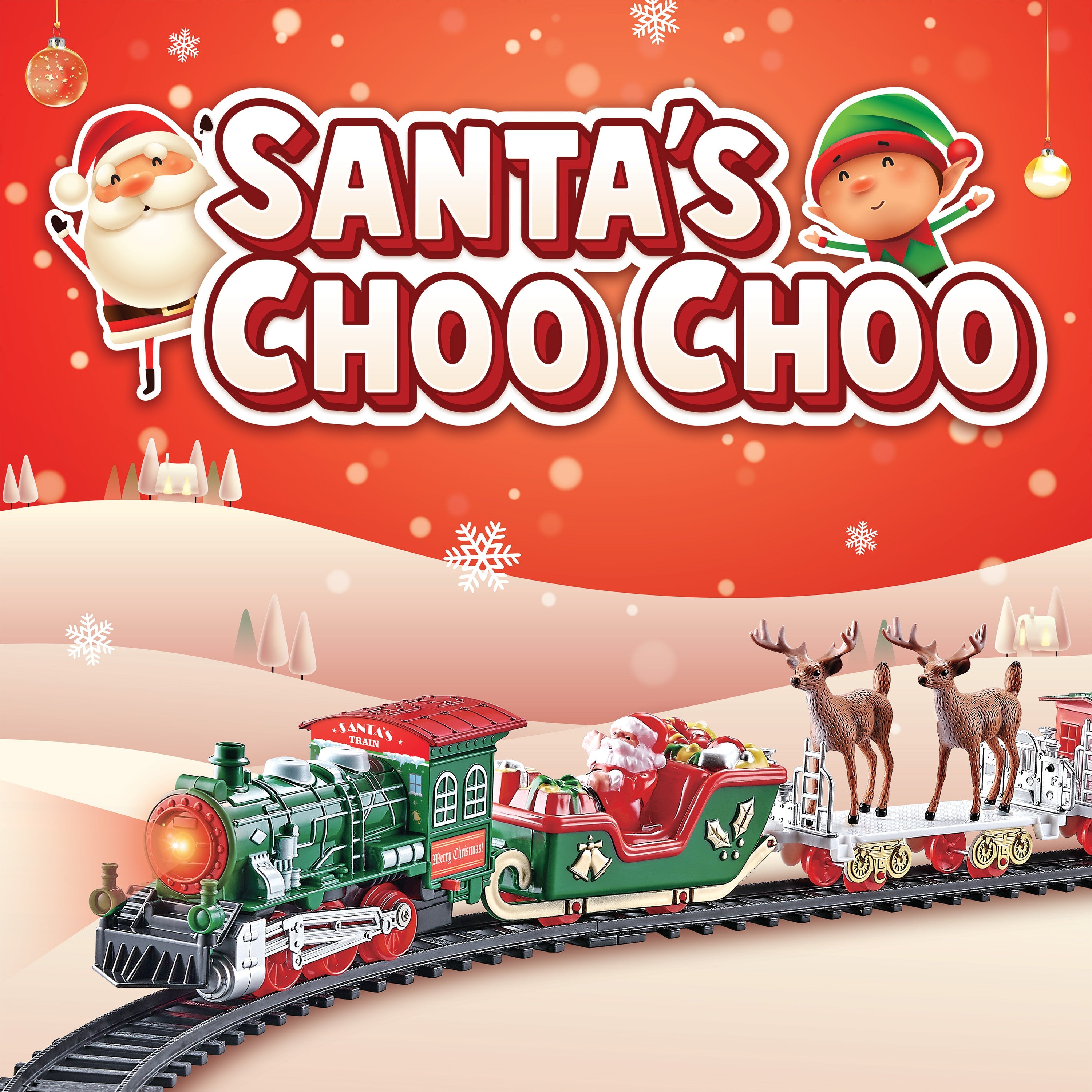  HobbyTron Santa's Choo Choo Train -  Christmas Train Set - Default Title - Bonton