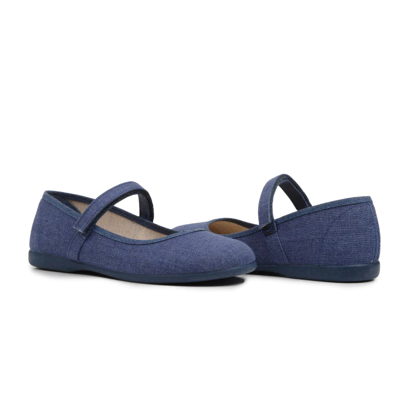  Childrenchic Classic Canvas Mary Janes - Blue - Bonton