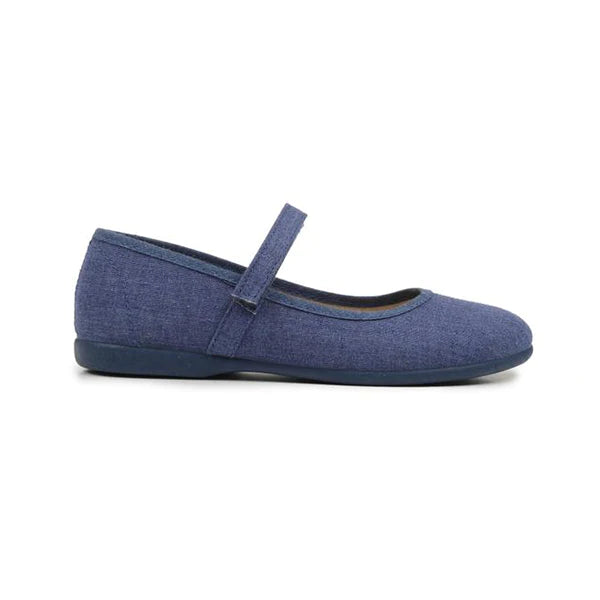  Childrenchic Classic Canvas Mary Janes - Blue - Bonton