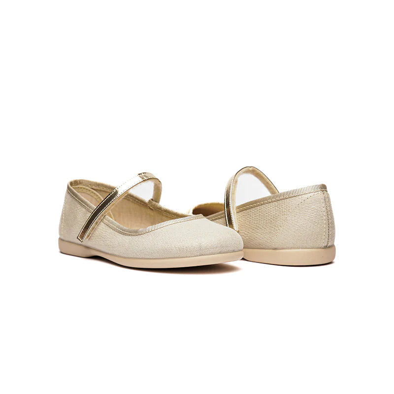  Childrenchic Classic Canvas Mary Janes - Gold - Bonton