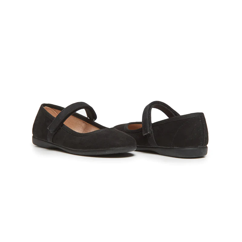  Childrenchic Classic Suede Mary Janes in Black - Black - Bonton