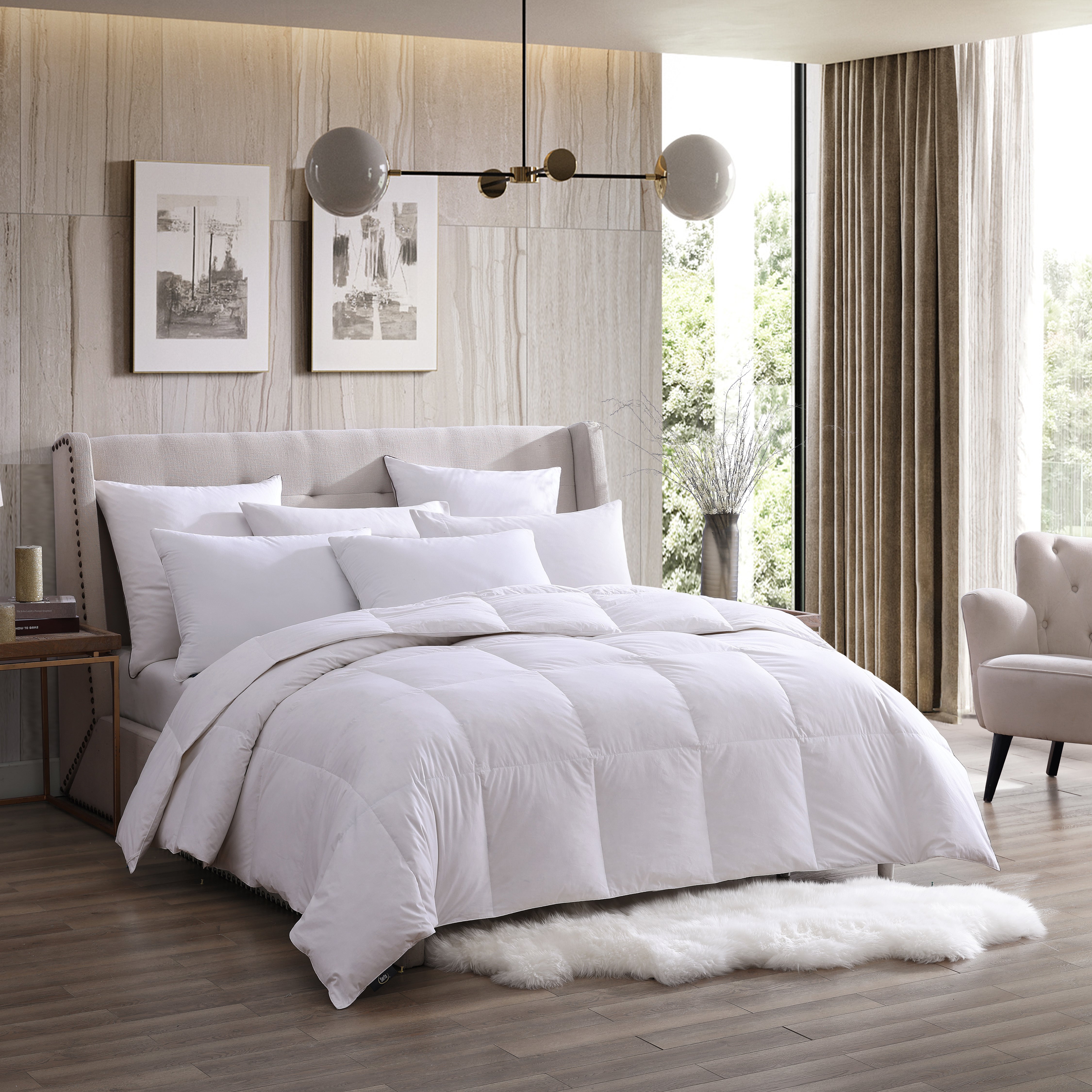  Serta Serta HeiQ Cooling White Feather And Down All Season Comforter - White - Bonton