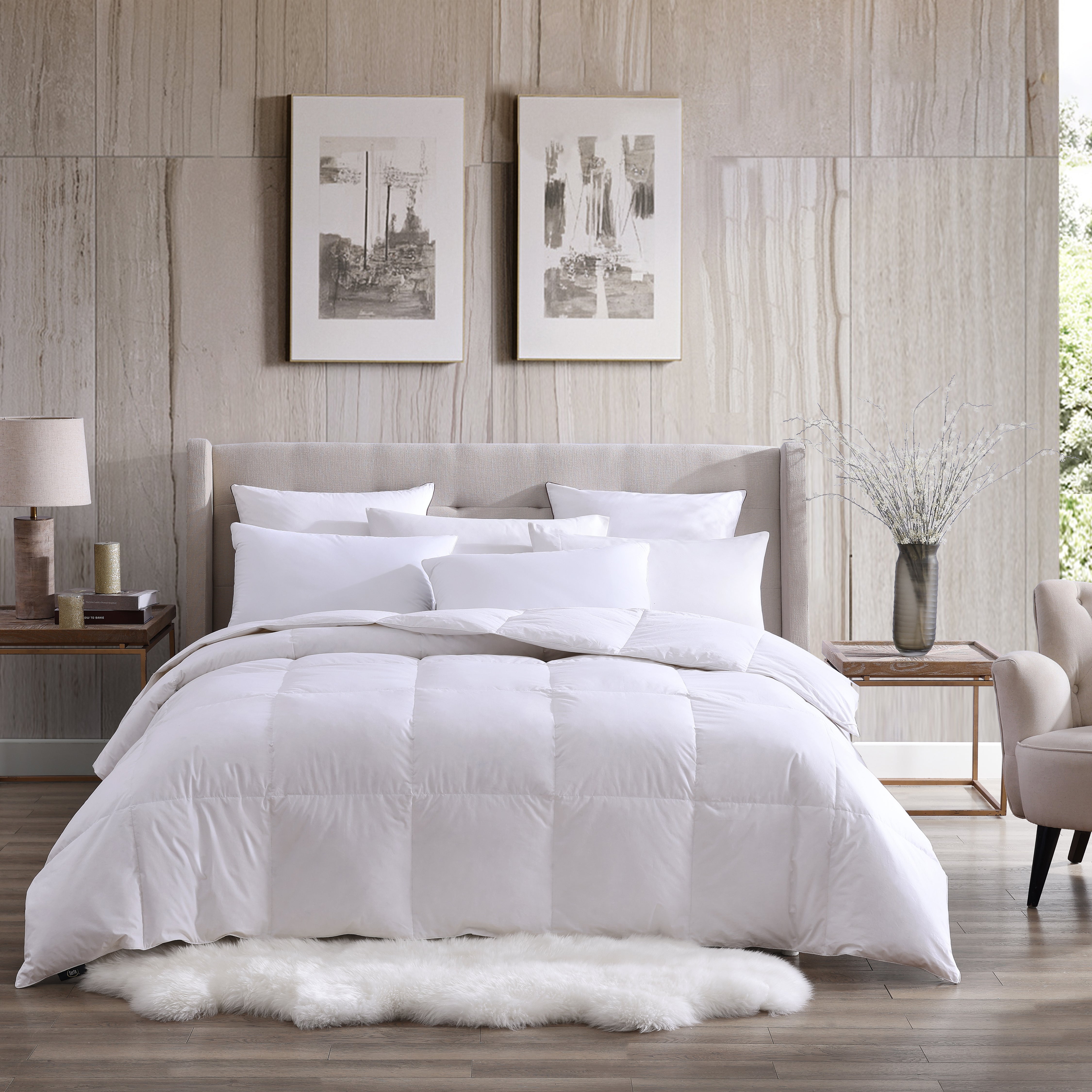  Serta Serta HeiQ Cooling White Feather And Down All Season Comforter - White - Bonton