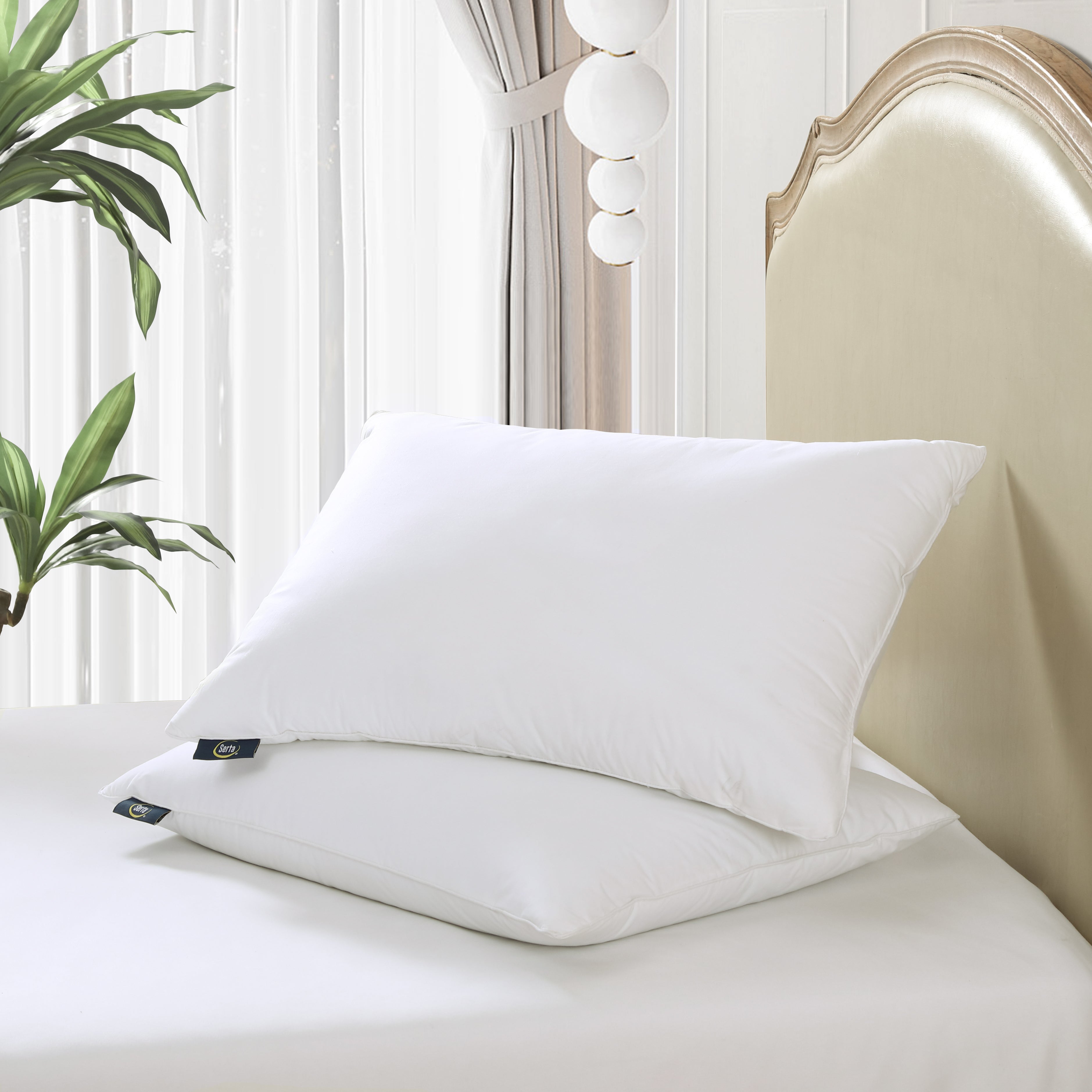  Serta Serta HeiQ Cooling Softy-Around Feather And Down Pillow - 2 Pack - White - Bonton