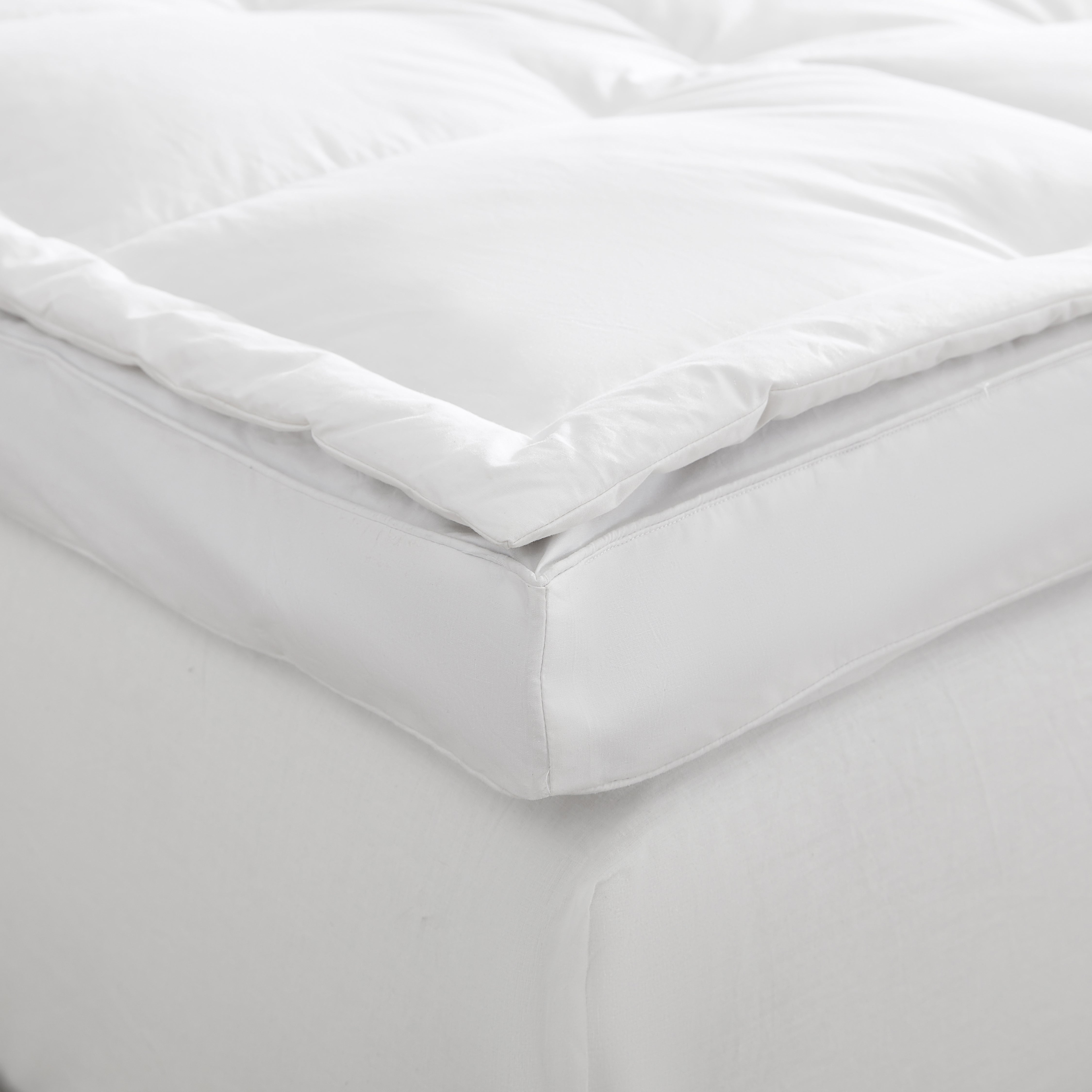  Serta Serta HeiQ Cooling 3-Inch Thick White Downtop Featherbed - White - Bonton