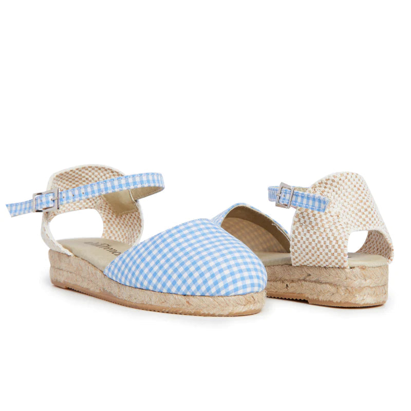  Childrenchic Gingham Canvas Espadrille - Blue - Bonton