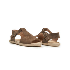 Suede T-bar Espadrille Sandal