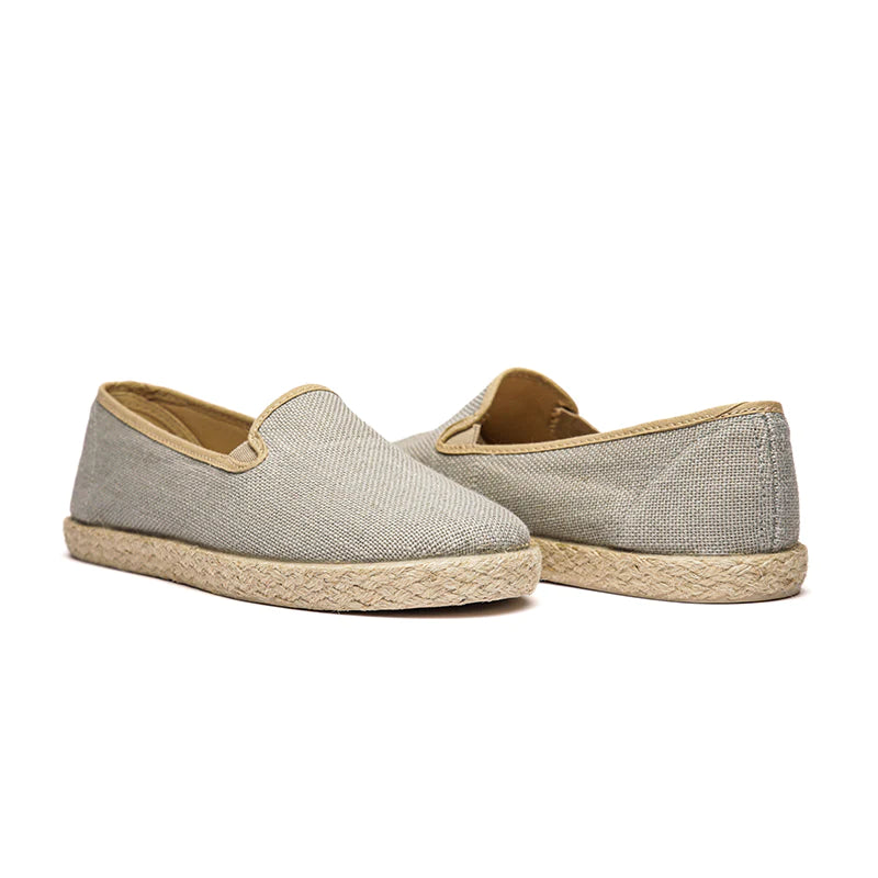  Childrenchic Linen Yute Slip On Sneakers - Gray - Bonton