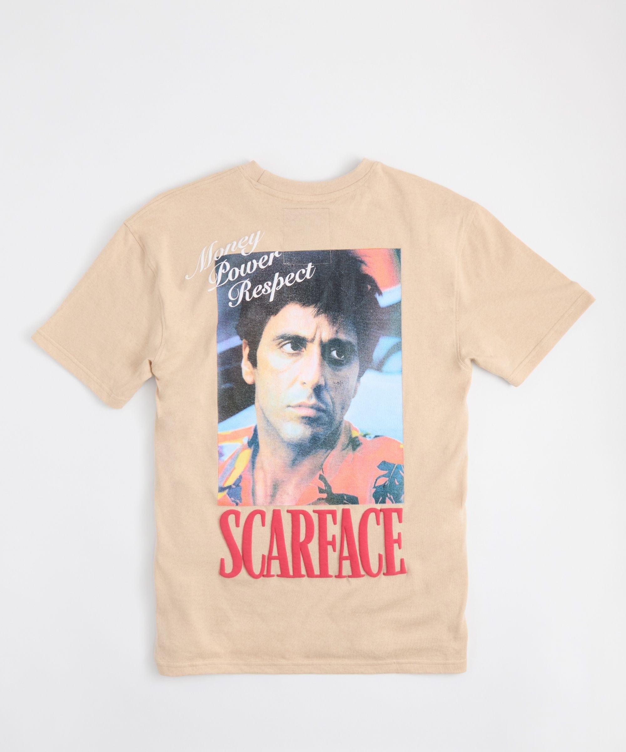  Reason Clothing Scarface Logo Back Print Short Sleeve Tee - KHAKI - Bonton
