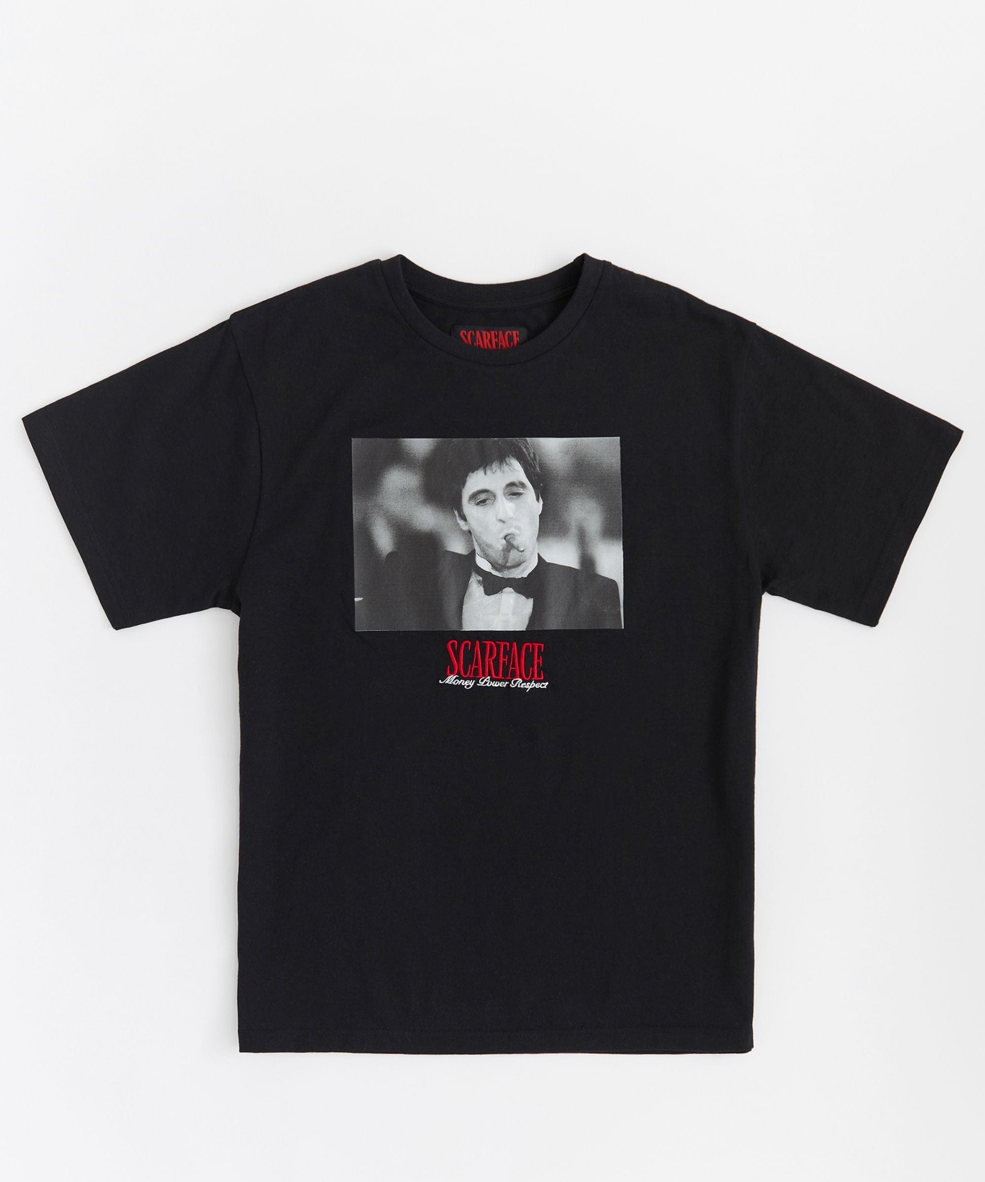  Reason Clothing Scarface Embroidered Short Sleeve Tee - Black - BLACK - Bonton