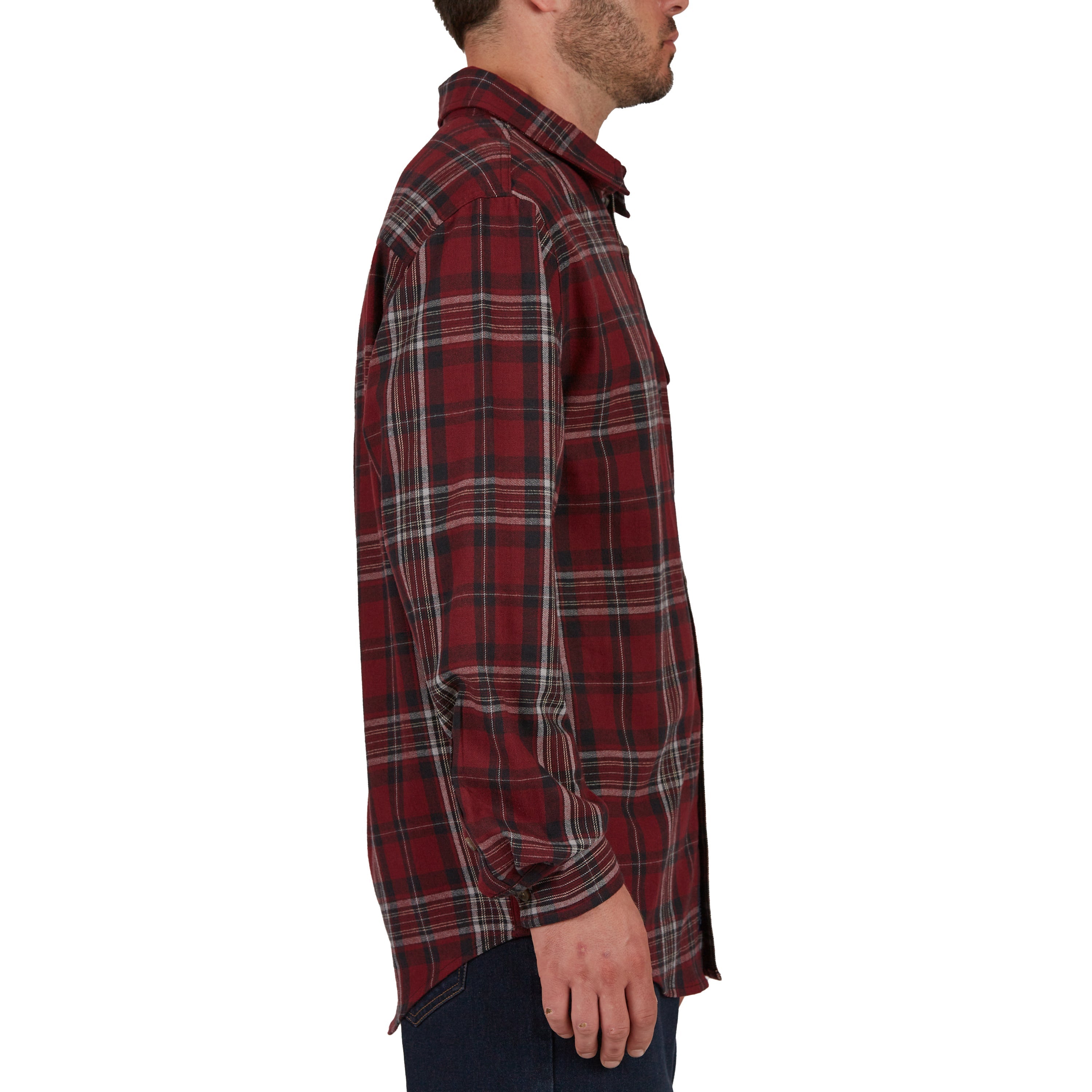  Smith's Workwear Plaid Pocket Flannel Button-Up Shirt - Russett-349 - Bonton