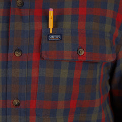 Plaid Pocket Flannel Button-Up Shirt