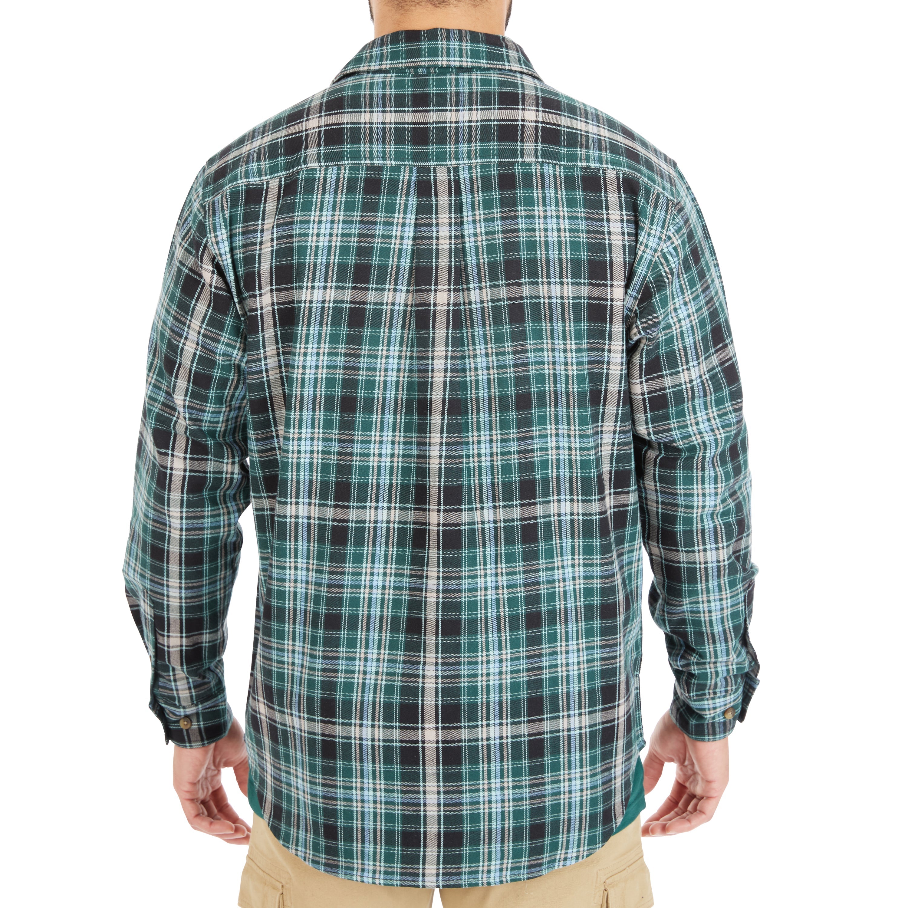  Smith's Workwear Plaid Pocket Flannel Button-Up Shirt - Charcoal-445 - Bonton