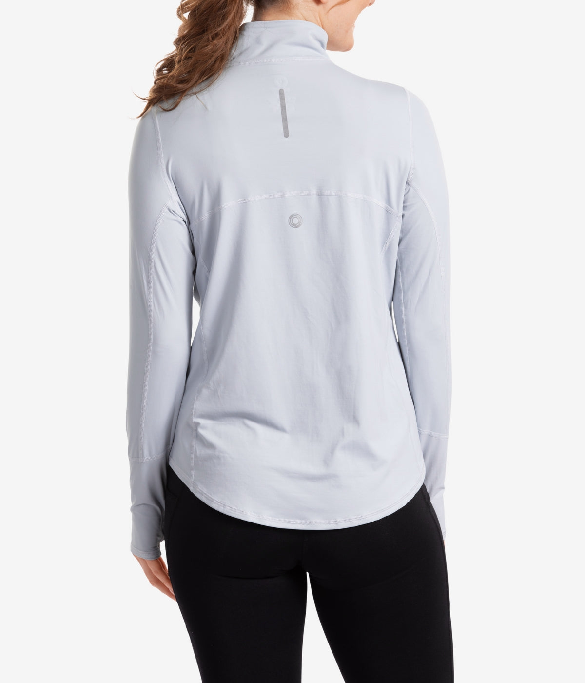  BloqUV BloqUV Women's UPF 50+ Sun Protection Relaxed Mock Neck Quarter Zip Top - Soft Gray - Bonton