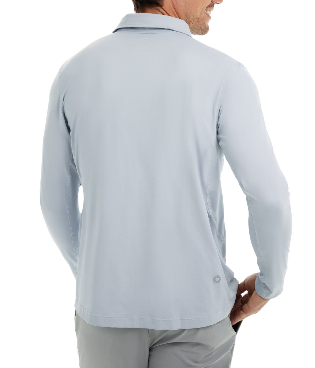  BloqUV BloqUV Men's UPF 50+ Sun Protection Collared Long Sleeve Polo - Soft Gray - Bonton