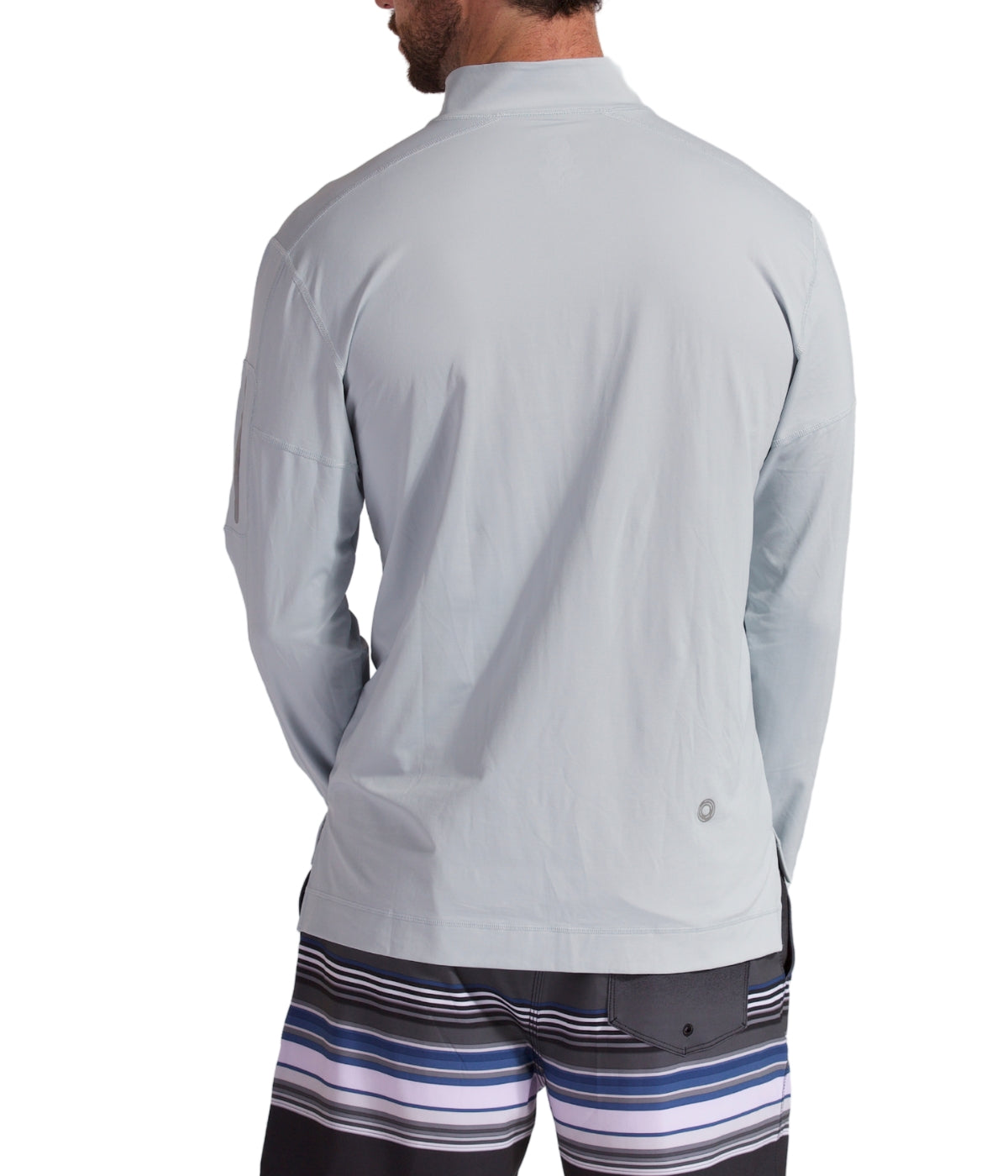  BloqUV BloqUV Men's UPF 50+ Sun Protection Long Sleeve Mock Zip Top - Soft Gray - Bonton