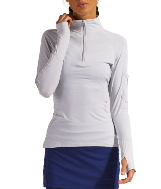 BloqUV Women's UPF 50+ Sun Protection Mock Neck Quarter Zip Top