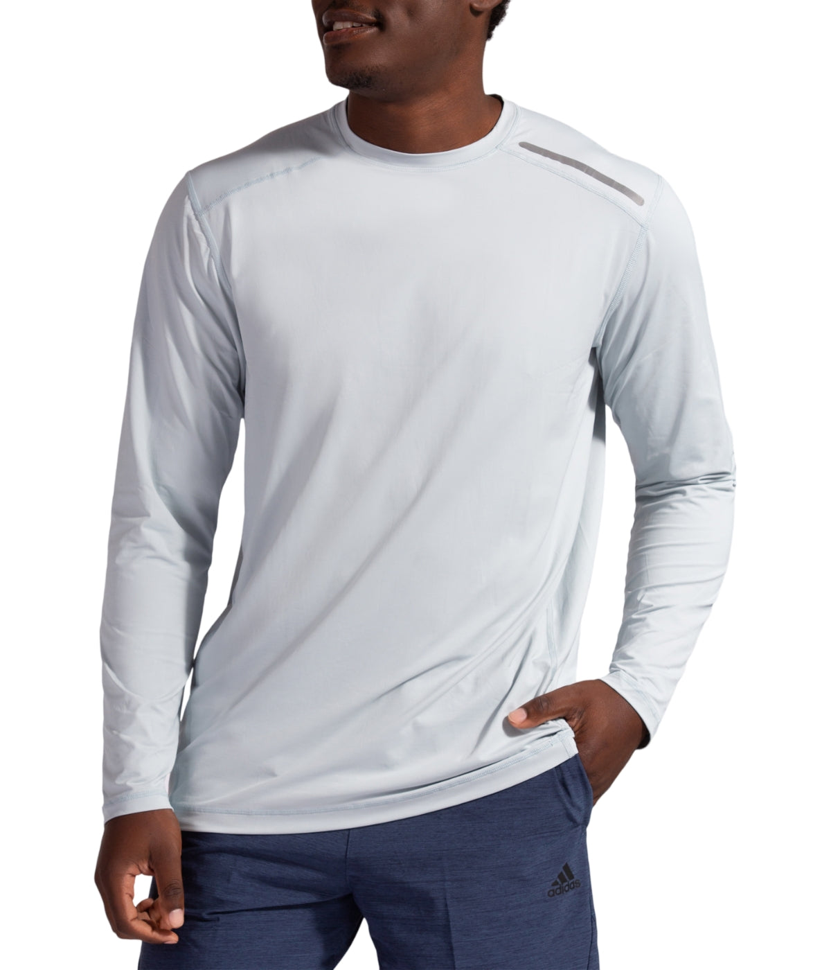  BloqUV BloqUV Men's UPF 50+ Sun Protection Long Sleeve Jet Tee Top - Soft Gray - Bonton