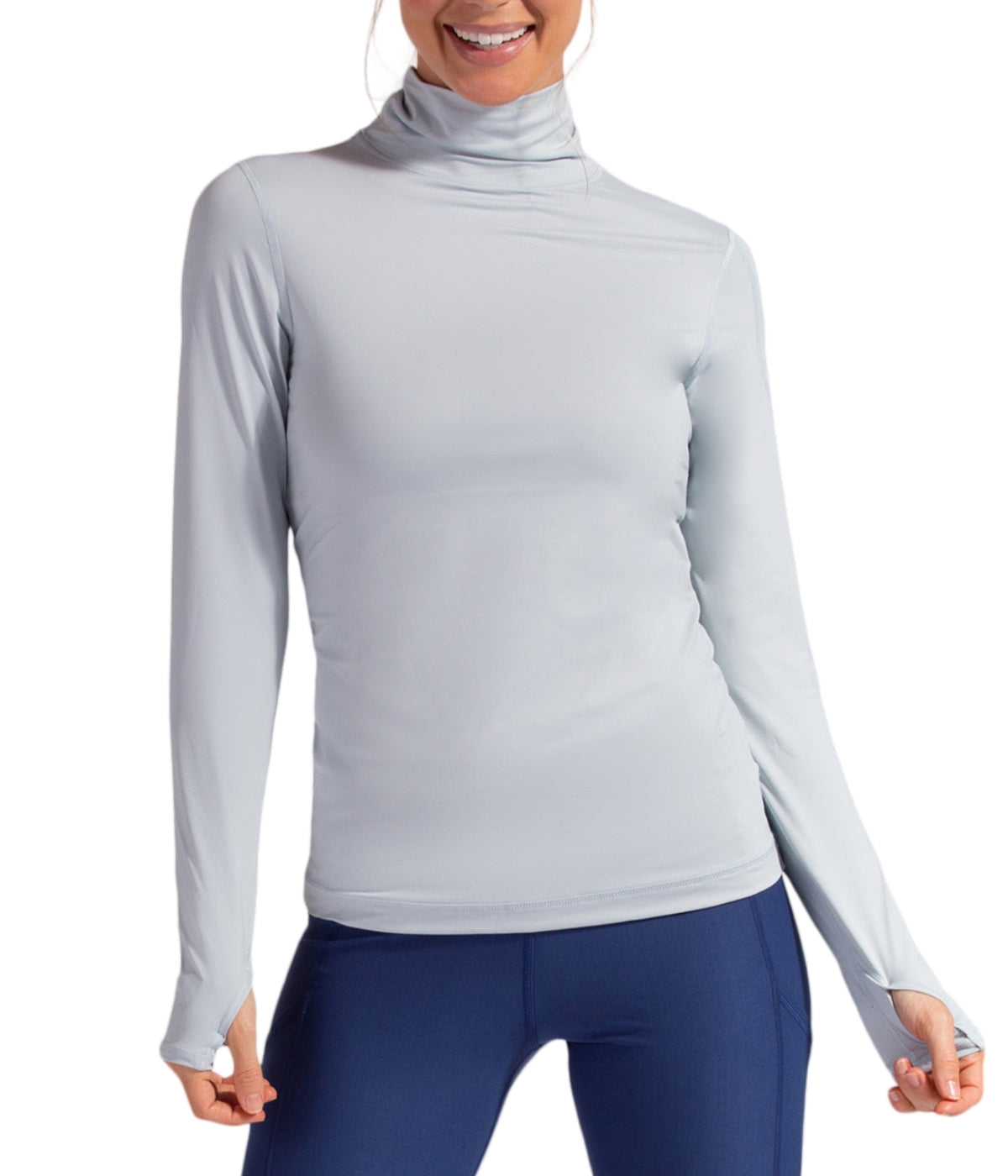  BloqUV BloqUV Women's UPF 50+ Sun Protection Turtleneck Top - Soft Gray - Bonton